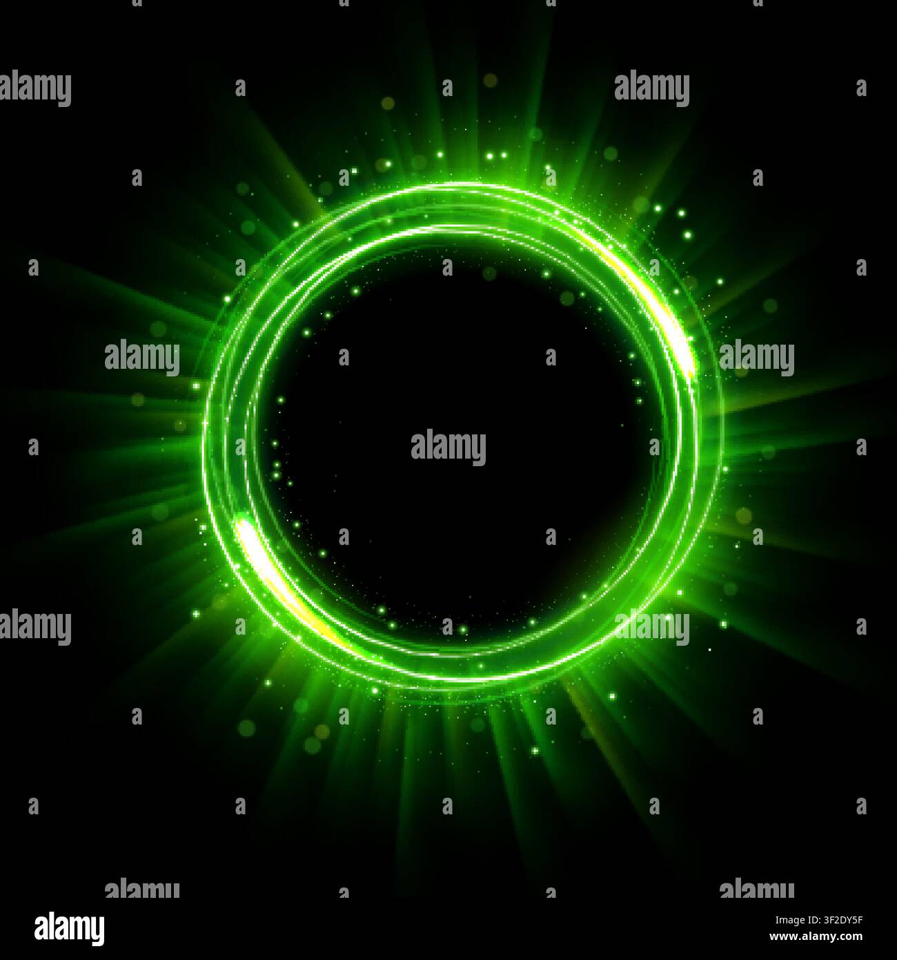 Abstract Glowing Circle, Elegant Illuminated Light Ring, Vector Illustration Stock Vector