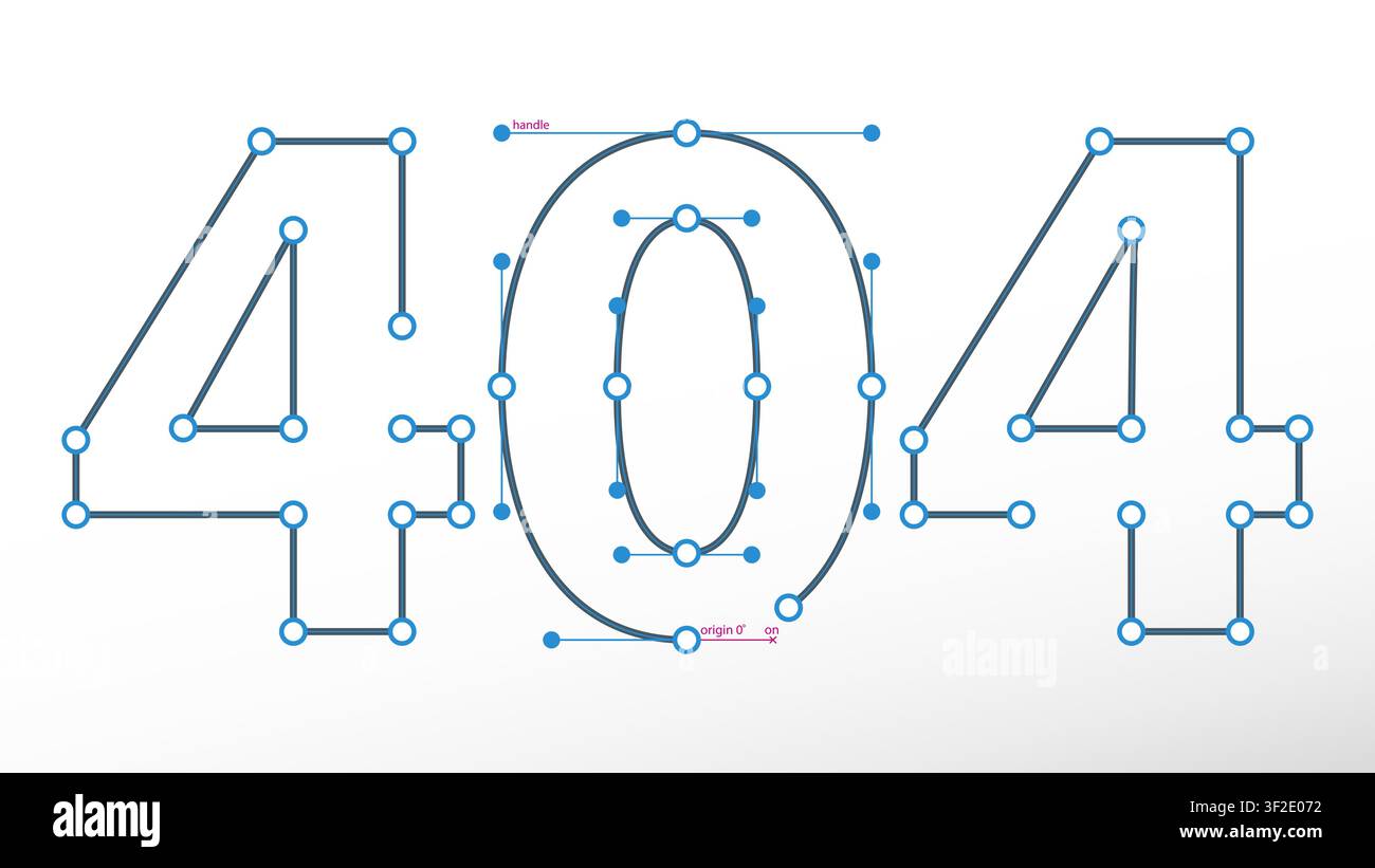 404 Error Page Vector Line Concept, Link to A Non-Existent Page, Vector Illustration Stock Vector