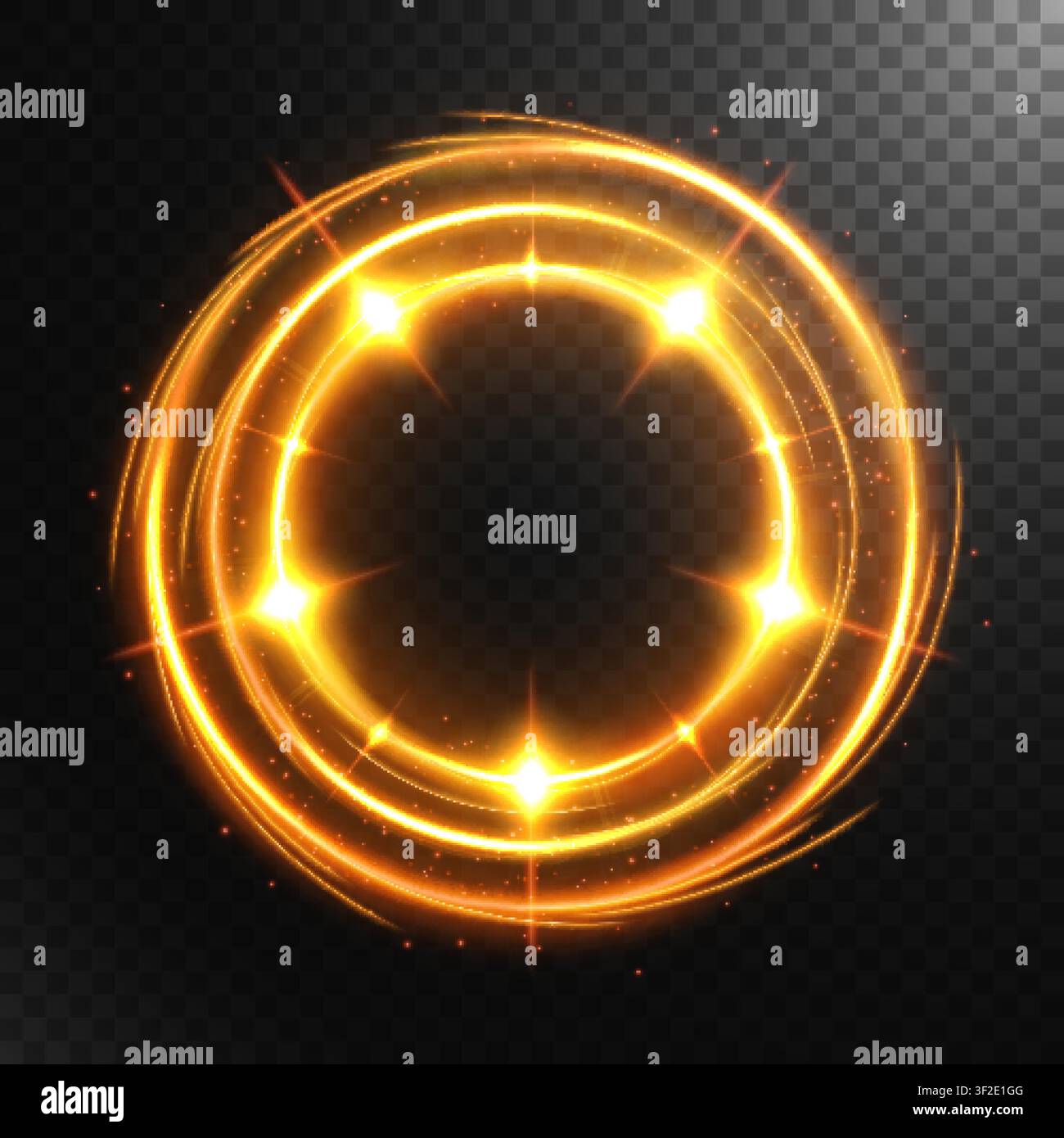 Abstract Glowing Circle with A Transparent Background Isolated, Vector Illustration Stock Vector