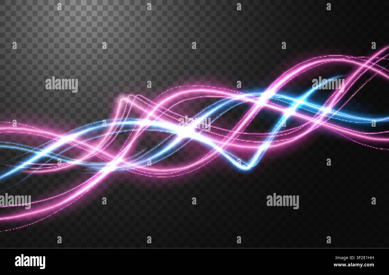 Abstract Light Speed Motion Effect, Multicolor Light Trail, Vector Illustration Stock Vector
