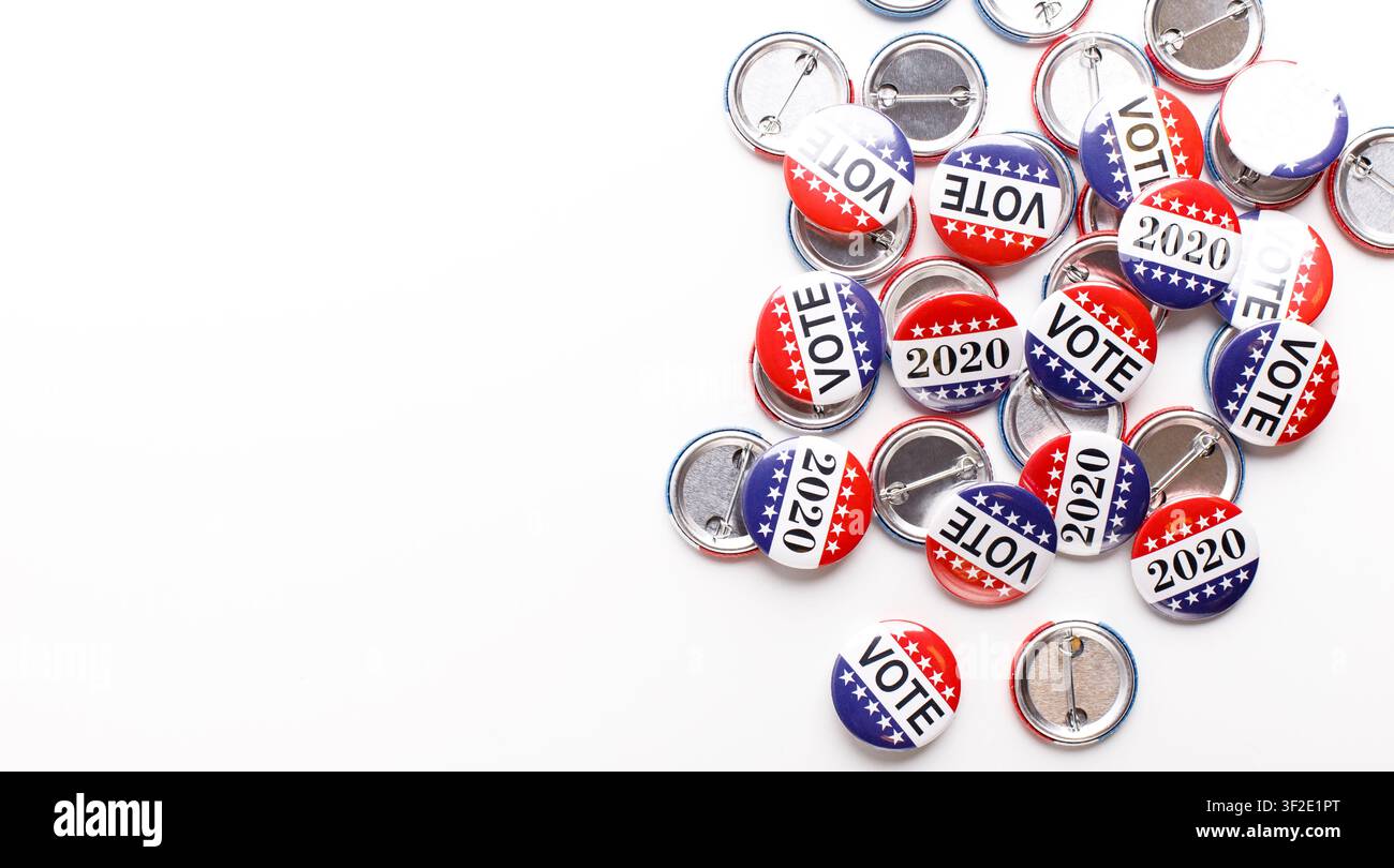 Button badges with i voted today text isolated on white Stock Photo