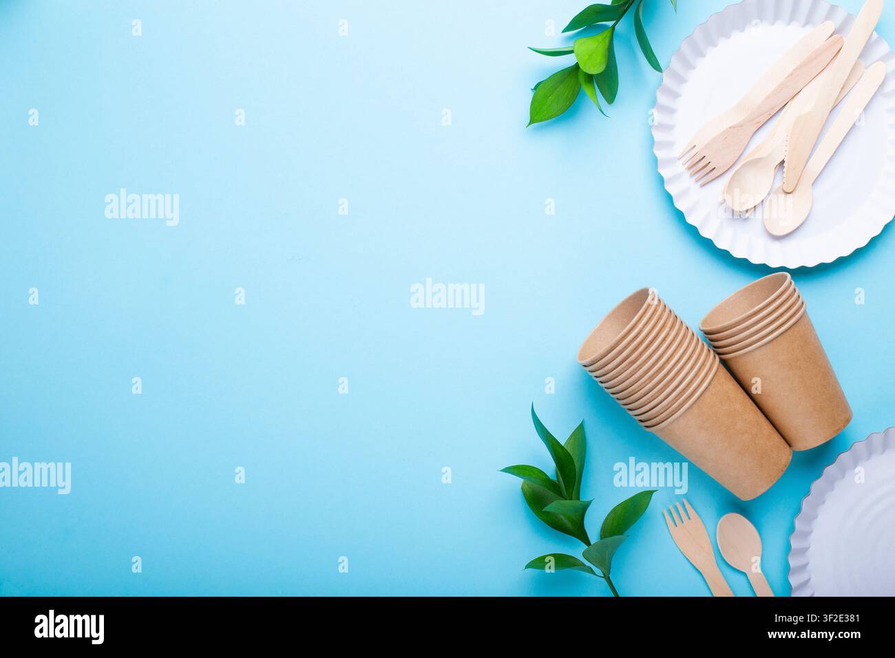 Eco-friendly tableware it is waste reduction concept Stock Photo
