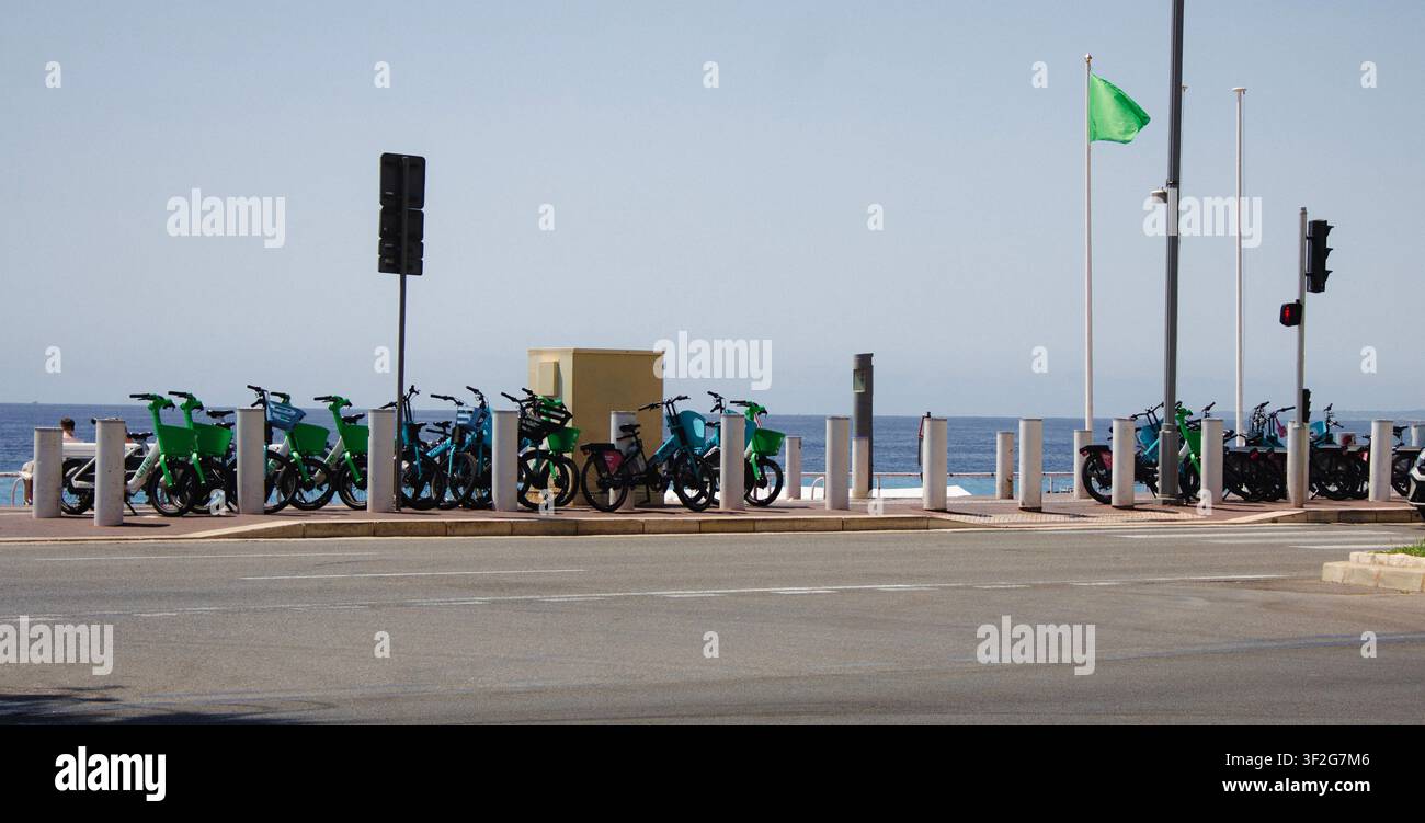 electric bicycle parking Nica Stock Photo