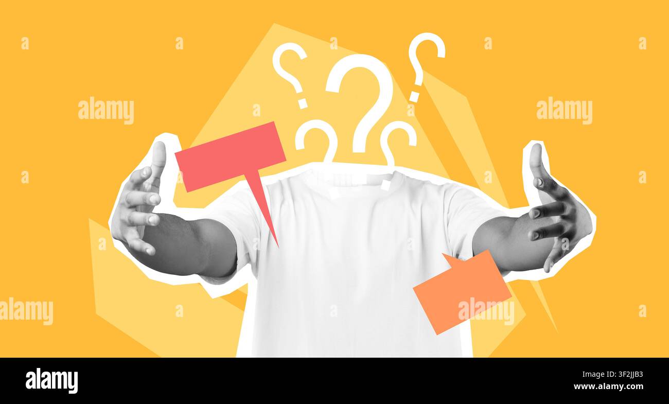 Unrecognizable Person Gesturing With Hands, Empty Space, Communication Concept Stock Photo