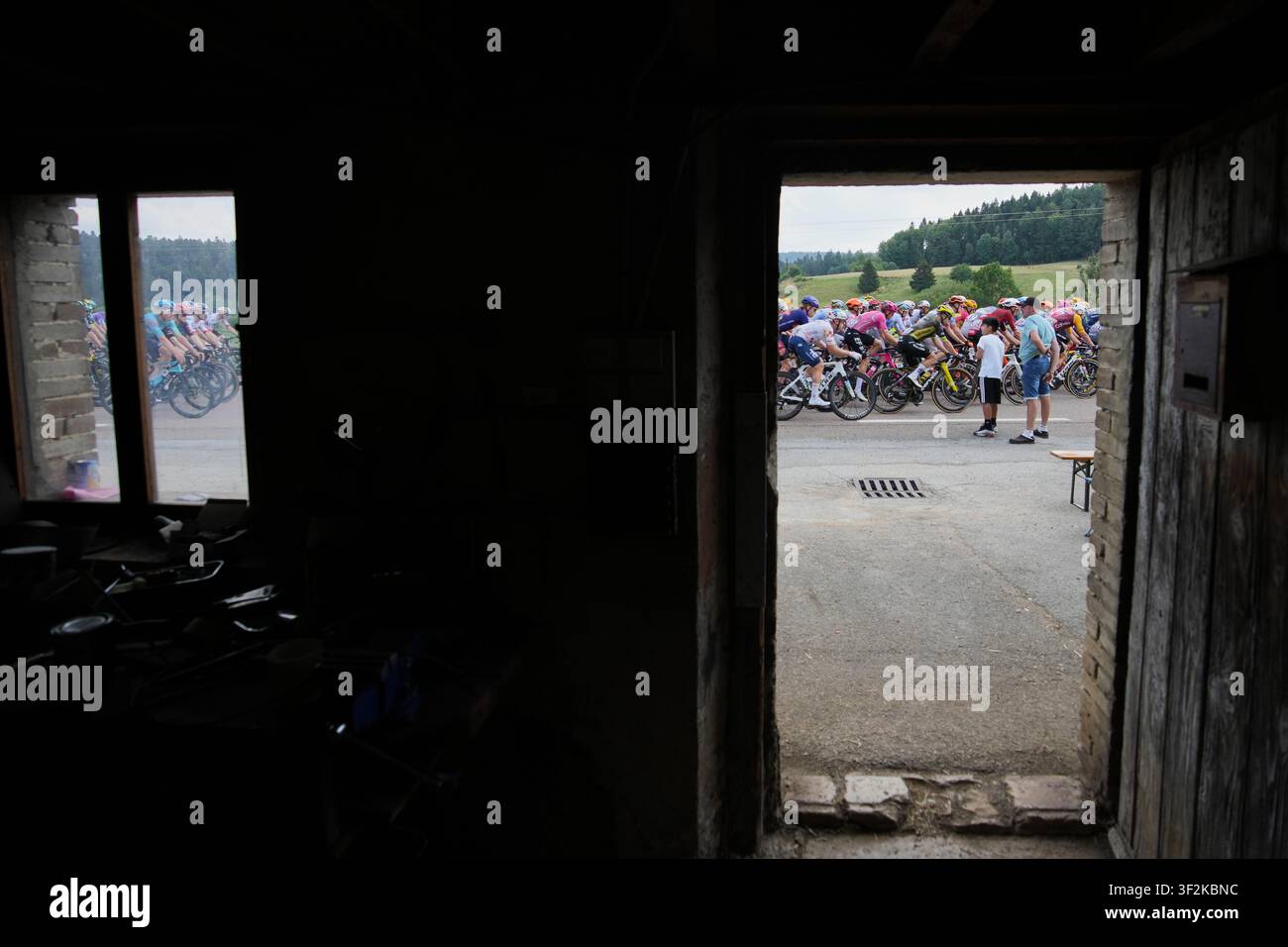 The Pack Rides During The Fifteenth Stage Of The Tour De France Cycling the-pack-rides-during-the-fifteenth-stage-of-the-tour-de-france-cycling