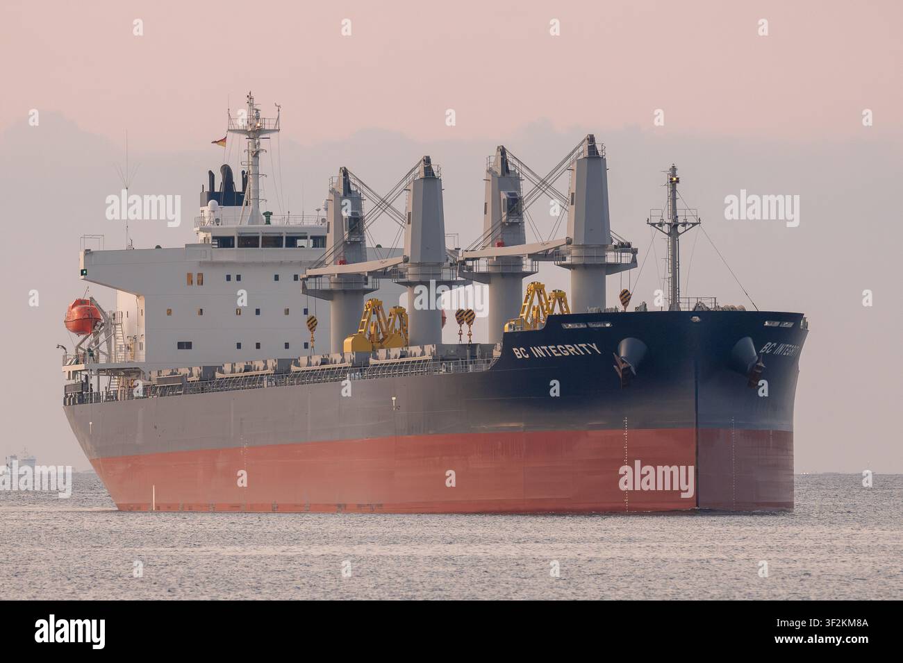 Bulkcarrier BC INTEGRITY at the Kiel fjord / baltic sea Stock Photo