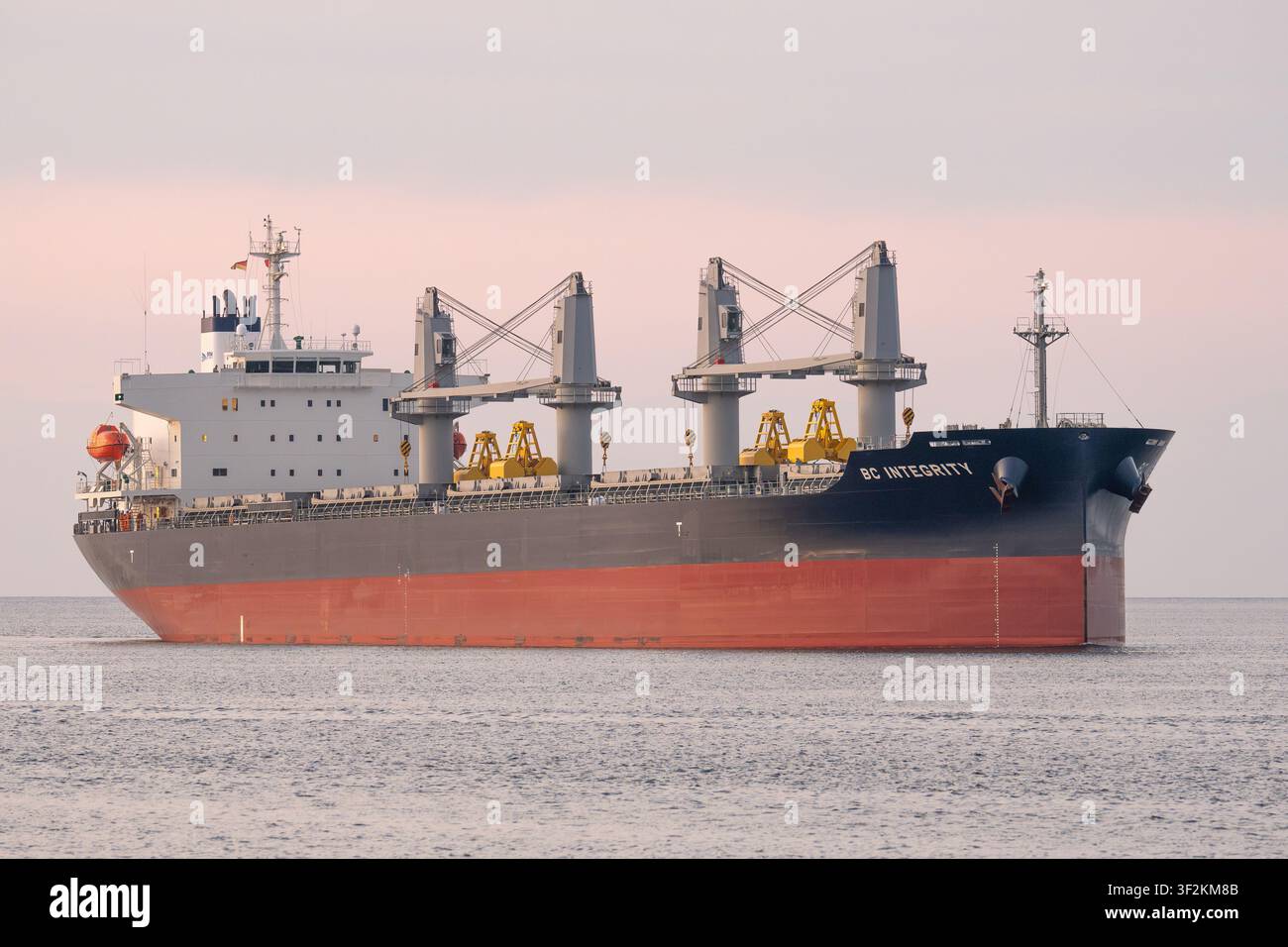 Bulkcarrier BC INTEGRITY at the Kiel fjord / baltic sea Stock Photo