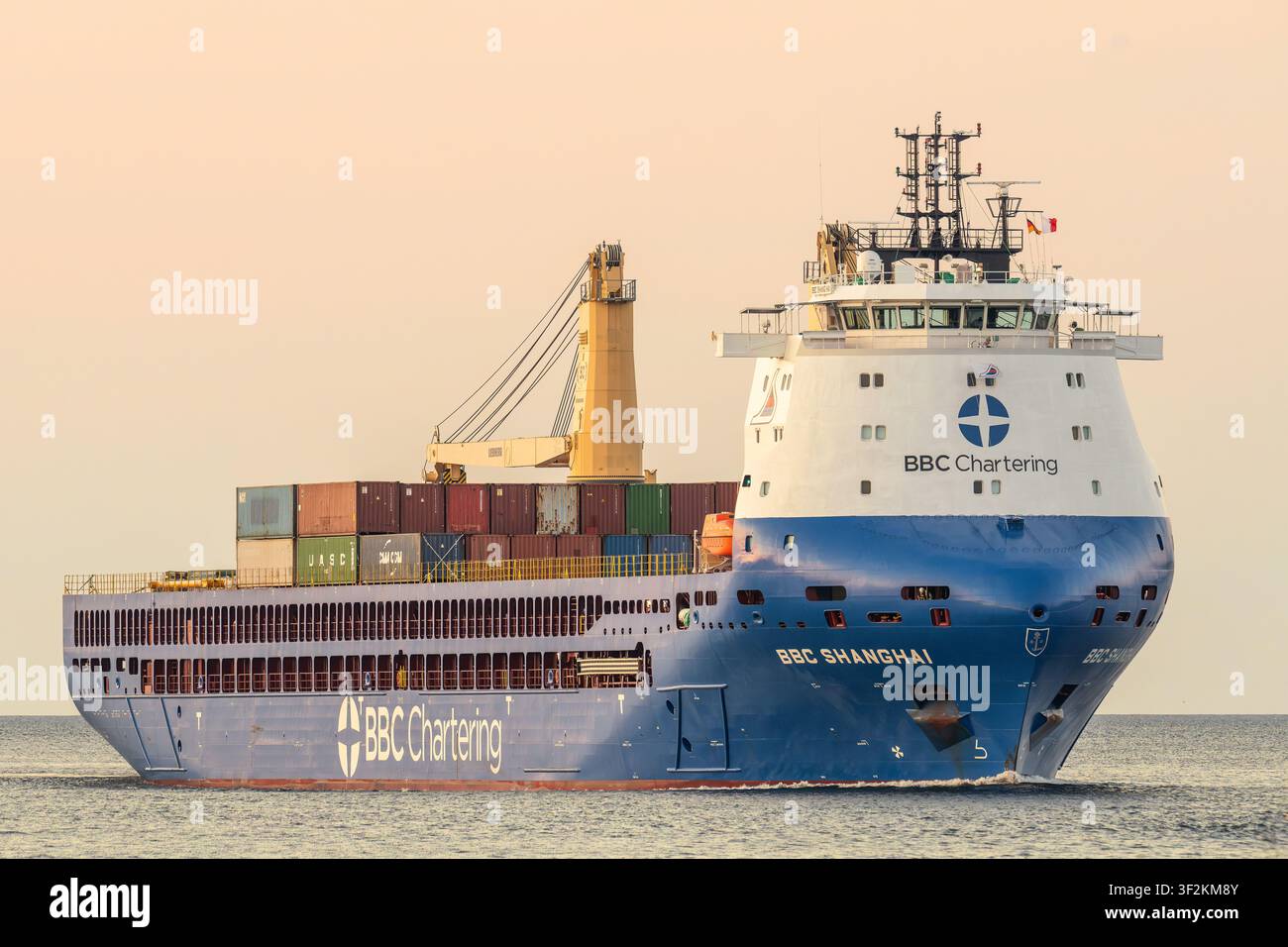 General cargo ship BBC SHANGHAI at the Kiel fjord Stock Photo