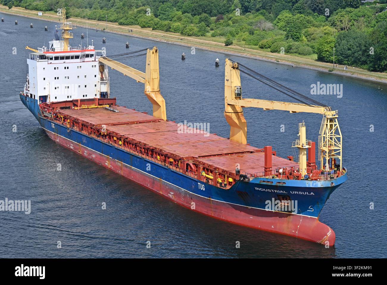 General cargo ship INDUSTRIAL URSULA at the Kiel canal Stock Photo