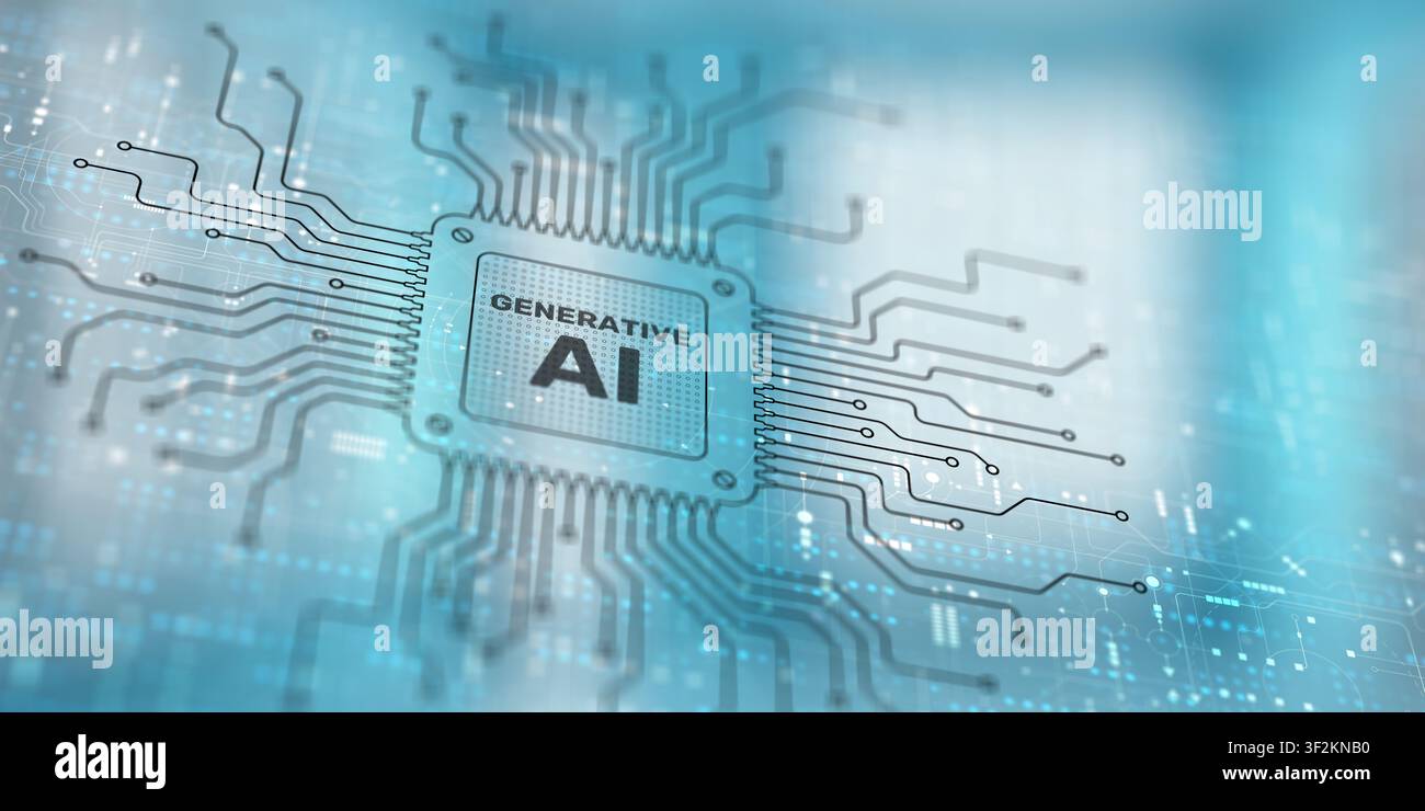 AI artificial intelligence system for technology industry and digital systems development with processor circuitry Stock Photo