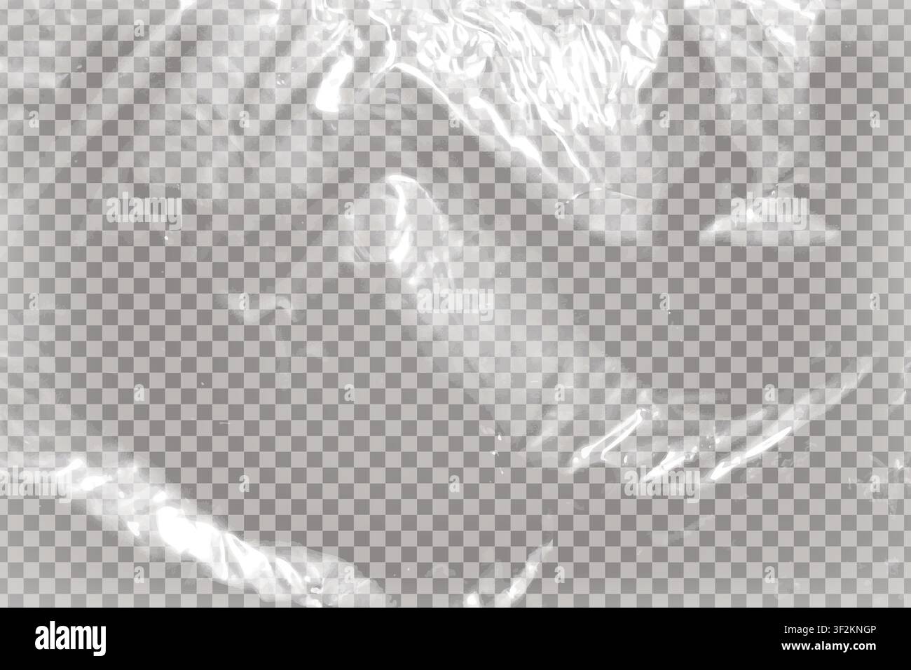 Realistic plastic polyethylene layer overlay isolated on transparent background. Wrapping packaging vinyl texture. Vector illustration Stock Vector