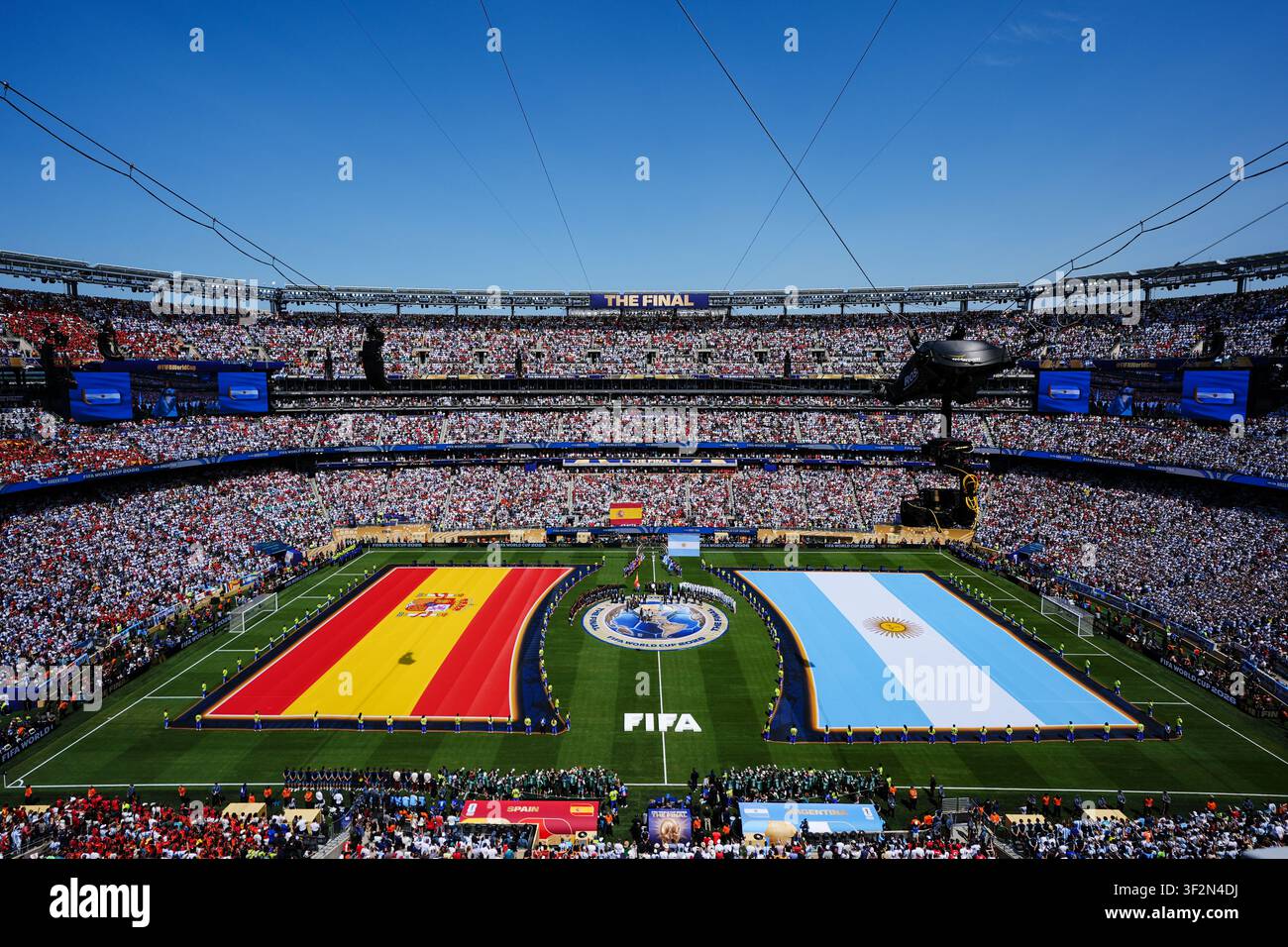 Spain And Argentina Flags On The Pitch Before The FIFA World Cup 2026 spain-and-argentina-flags-on-the-pitch-before-the-fifa-world-cup-2026