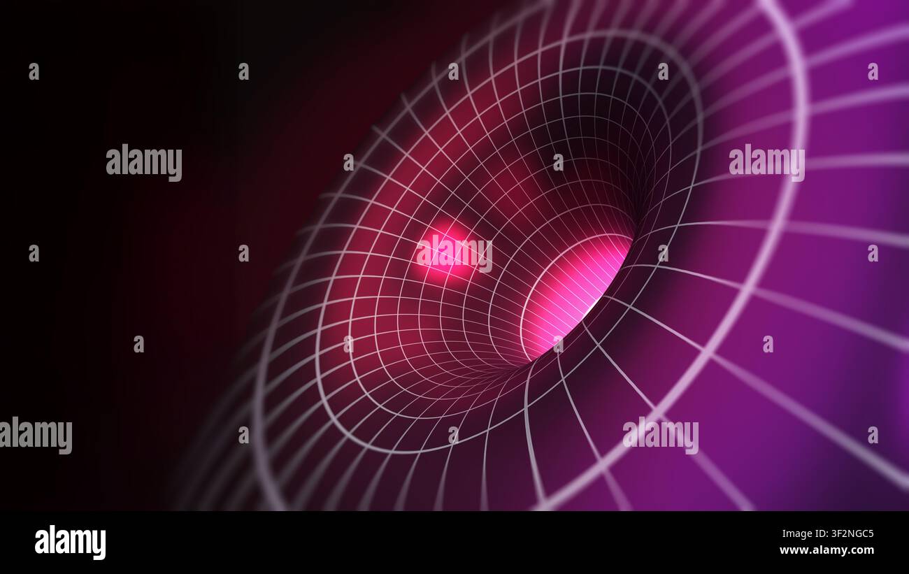 Abstract blue 3D vortex illustration. 3D illustration. Stock Photo