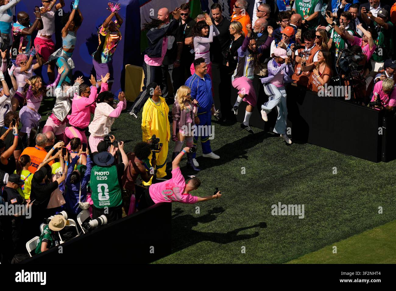 Madonna performs at halftime of the World Cup final soccer match