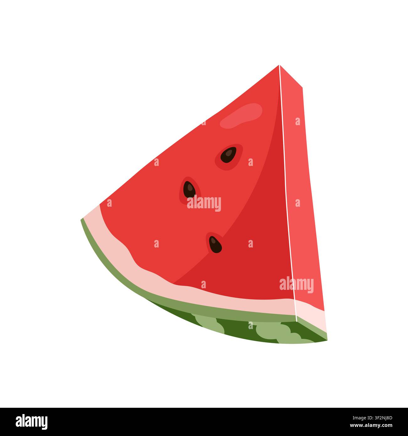 Watermelon wedge slice vector illustration isolated on white background Stock Vector