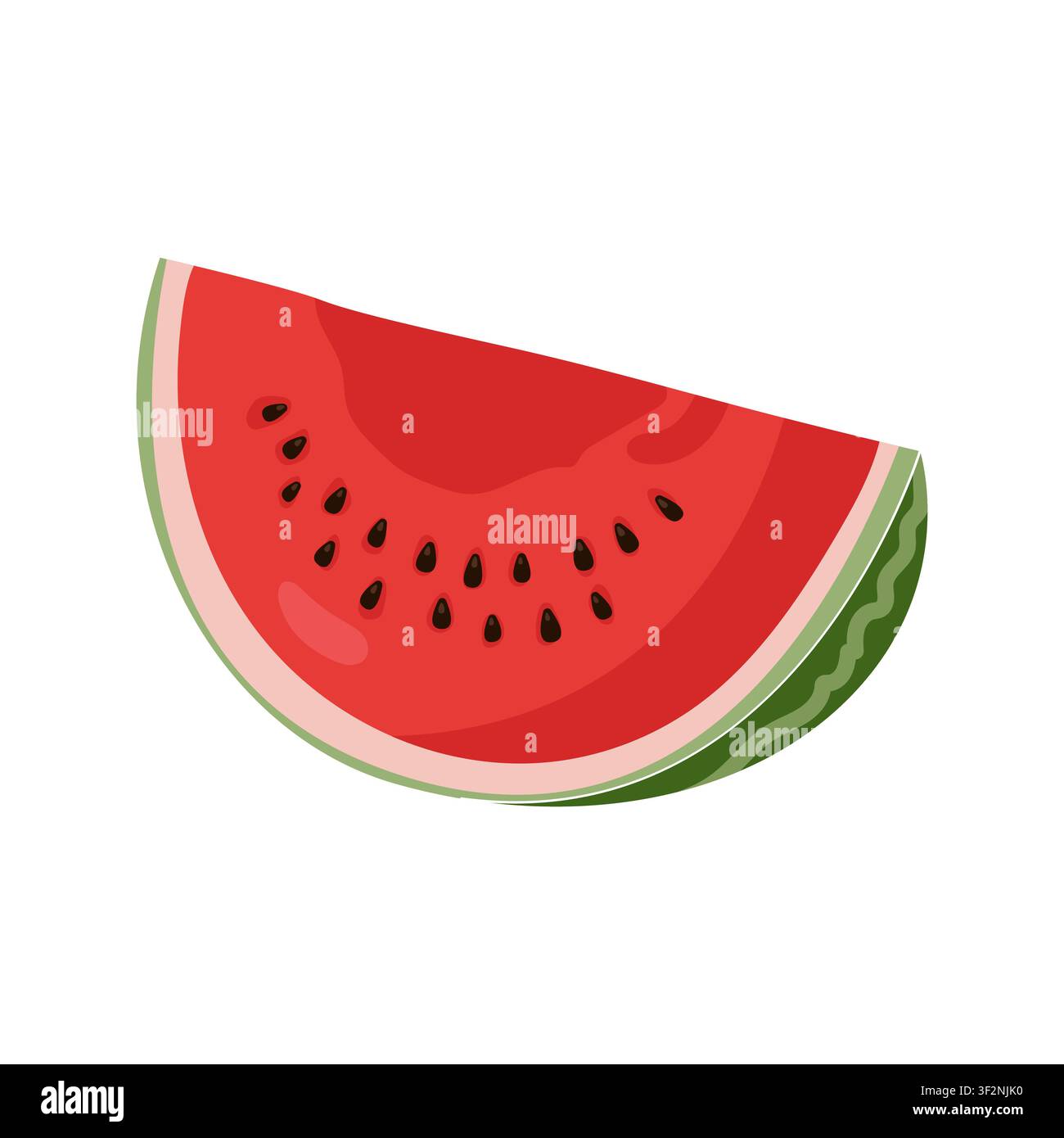 Ripe watermelon slice vector illustration isolated on white background Stock Vector