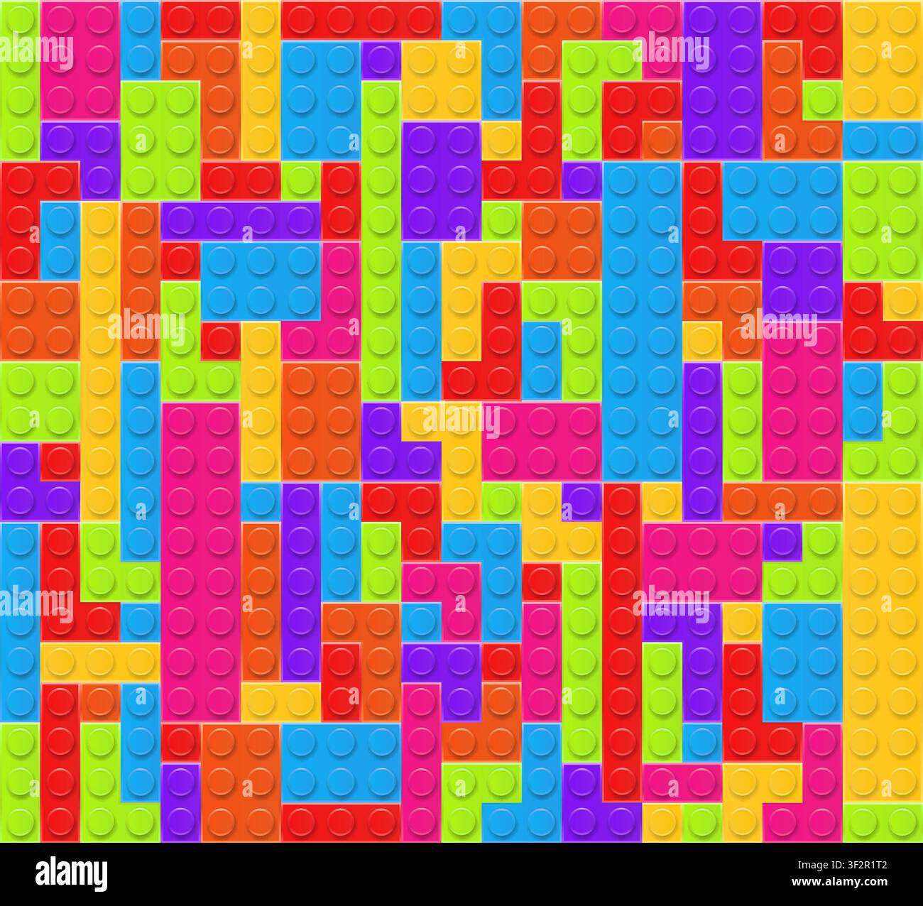 Realistic multicolor plastik constructor background. Play and build concept. Vector illustration Stock Vector