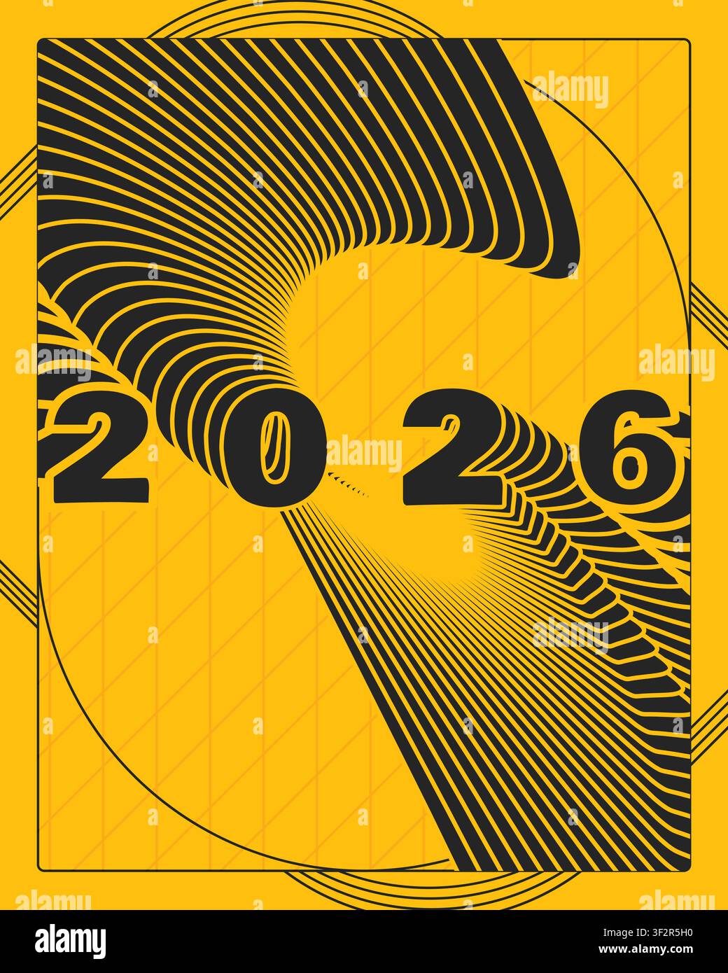 Abstract Yellow Black Typography Poster Dynamic Text Wall Art Design Stock Vector