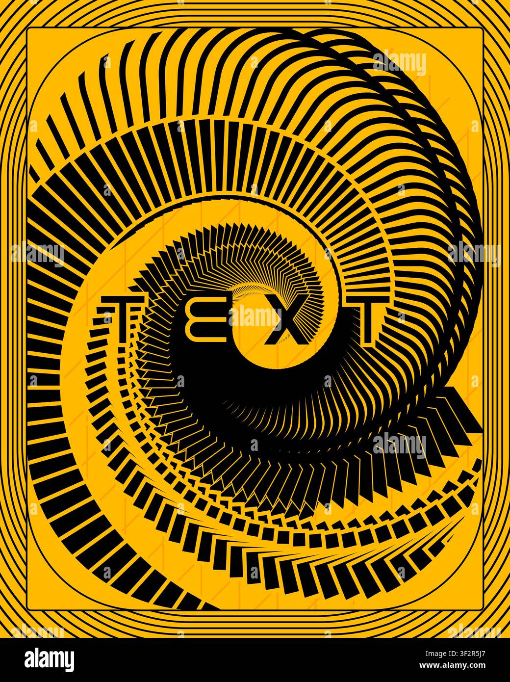 Yellow Black Dynamic Typography Text Poster Modern Wall Art Design Stock Vector