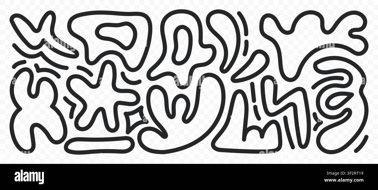 Abstract Doodle Shape Set Stock Vector