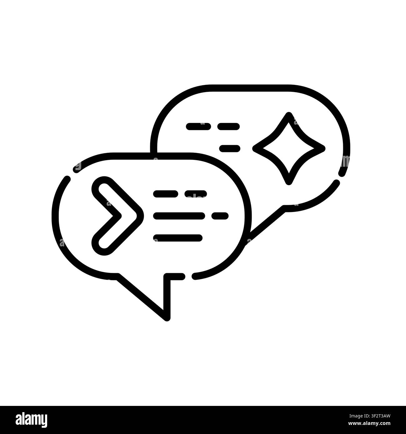 AI Prompt Engineering Icon Professional UI Symbol for Artificial Intelligence Interaction, Machine Learning Command and Digital Creativity. It represe Stock Vector