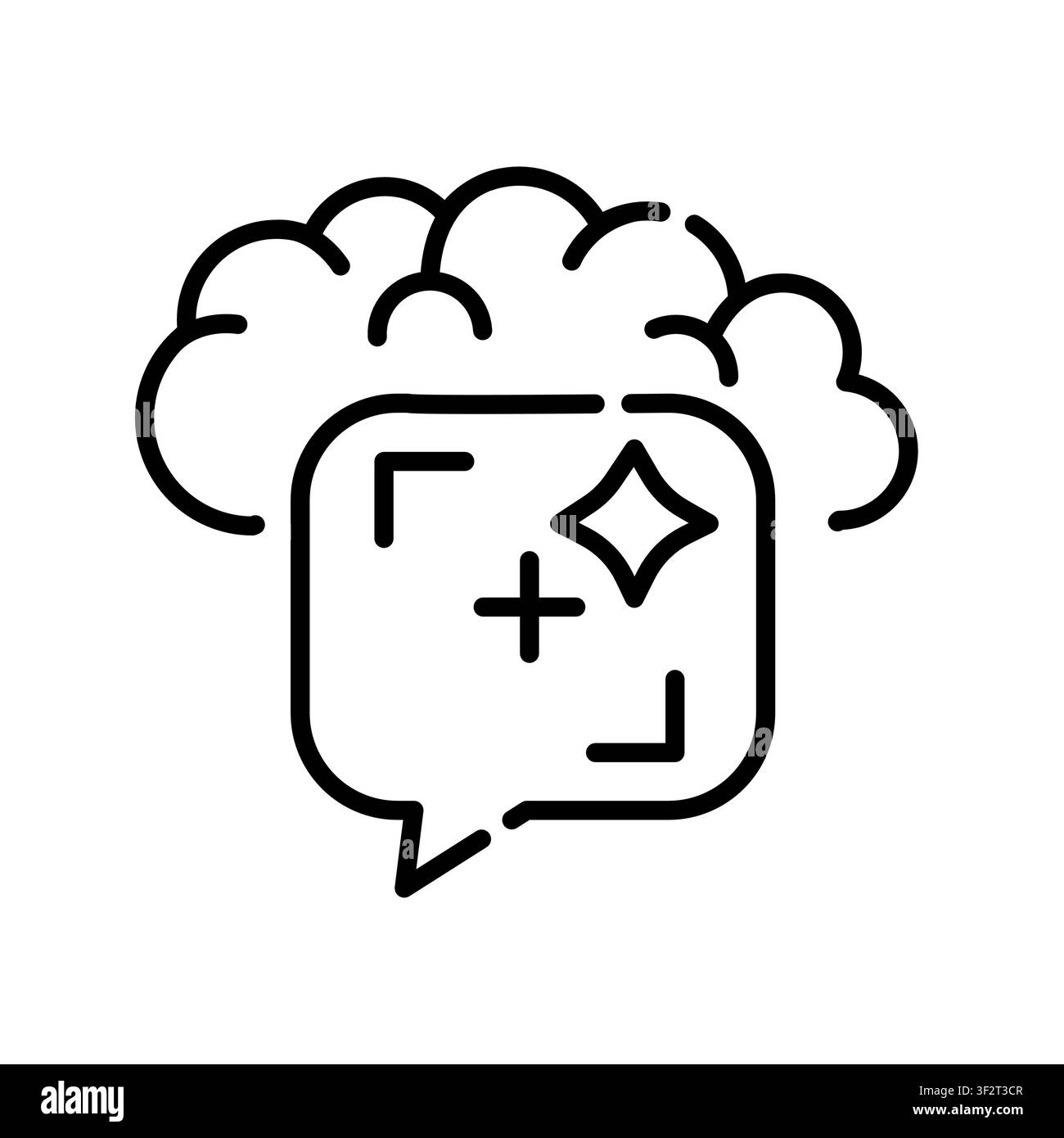 AI Task Framing Icon Professional UI Symbol for Artificial Intelligence Goal Definition, Machine Learning Scope Planning and Problem Structuring. It r Stock Vector