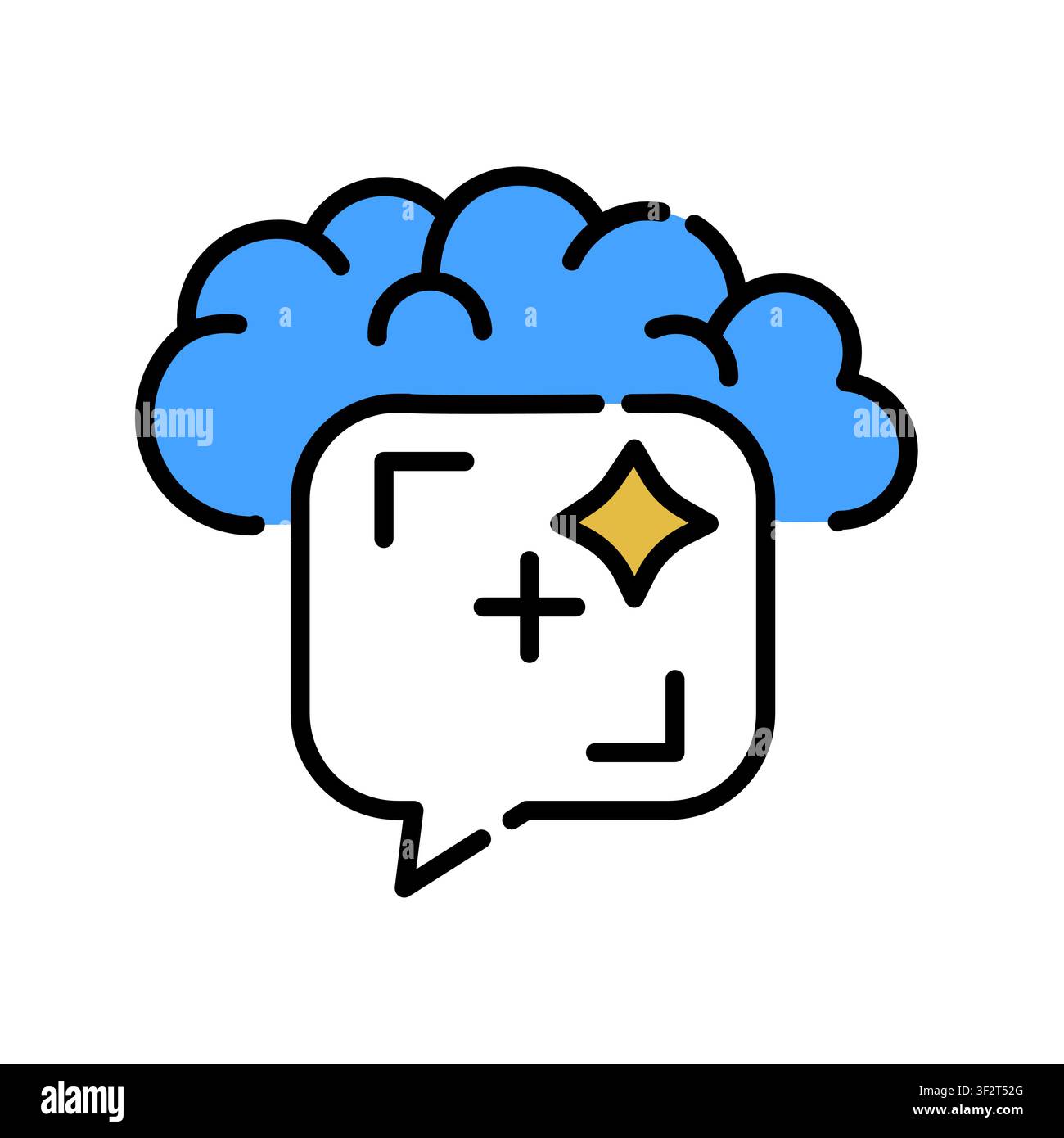 AI Task Framing Icon Professional UI Symbol for Artificial Intelligence Goal Definition, Machine Learning Scope Planning and Problem Structuring. It r Stock Vector