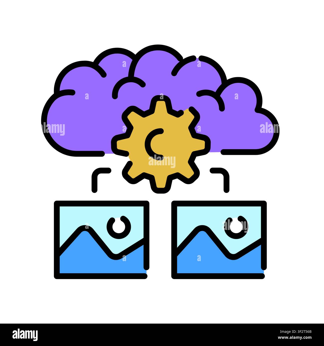 Few shot Learning Icon Professional UI Symbol for AI Pattern Recognition, Machine Learning Multi Example Training and Neural Network Adaptation. It re Stock Vector