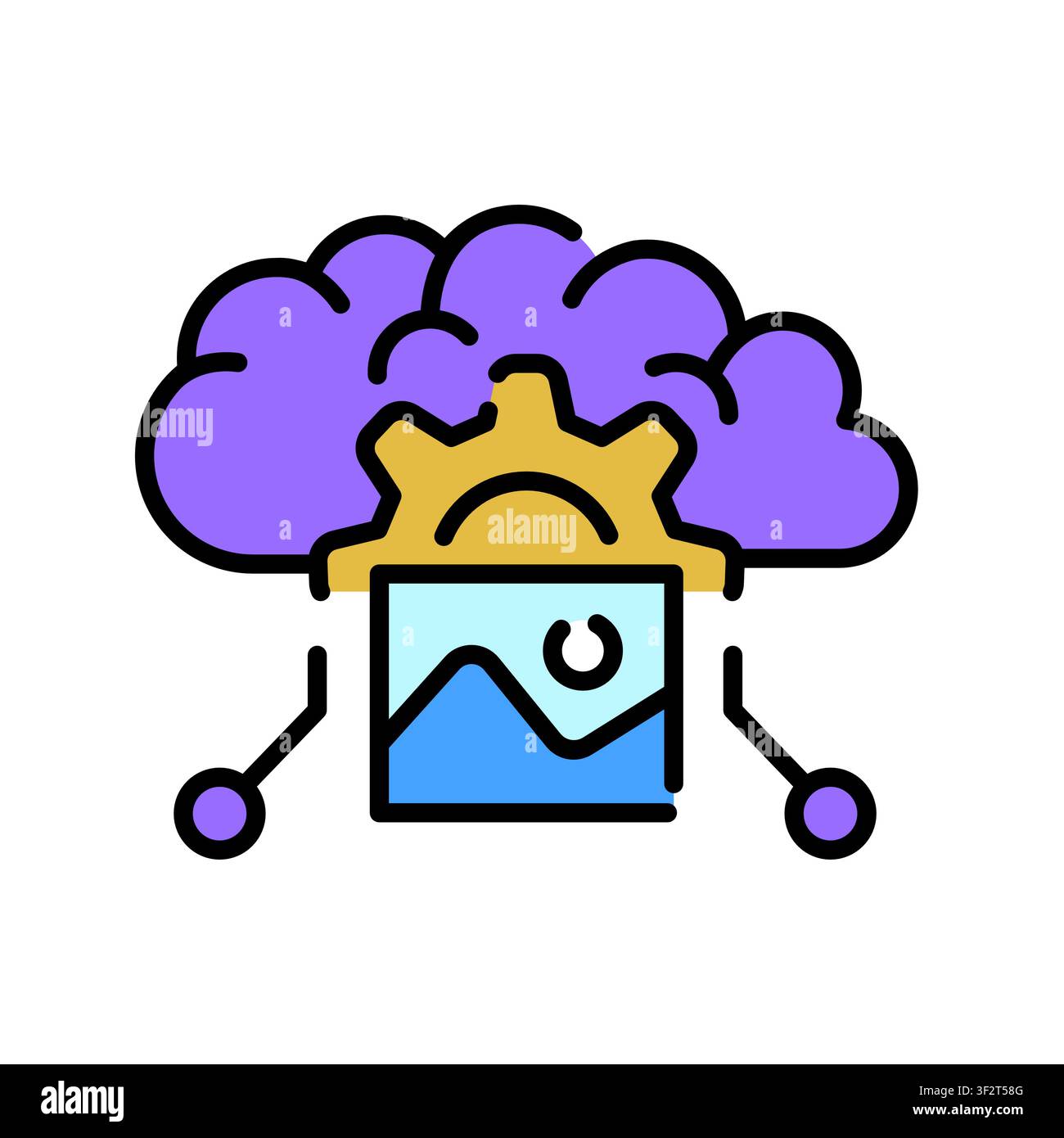 Few shot Learning Icon Professional UI Symbol for AI Multi Example Recognition, Machine Learning Pattern Adaptation and Neural Network Training Effici Stock Vector