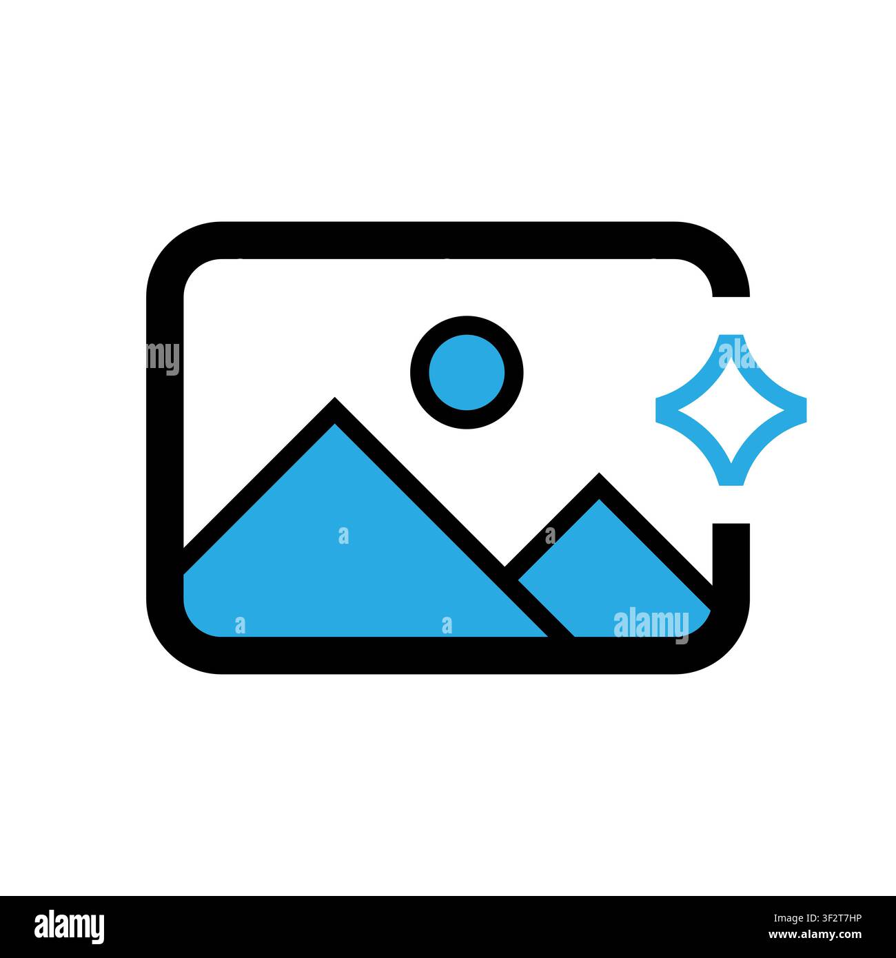 Image generation Filled outline Icon Stock Vector