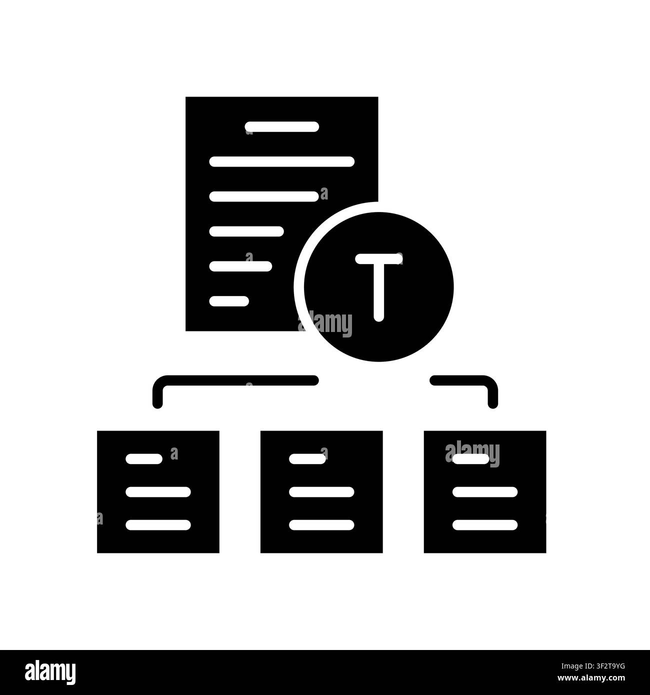 Text Classification Icon Professional UI Symbol for AI Data Sorting, Machine Learning Natural Language Processing and Content Categorization. It repre Stock Vector