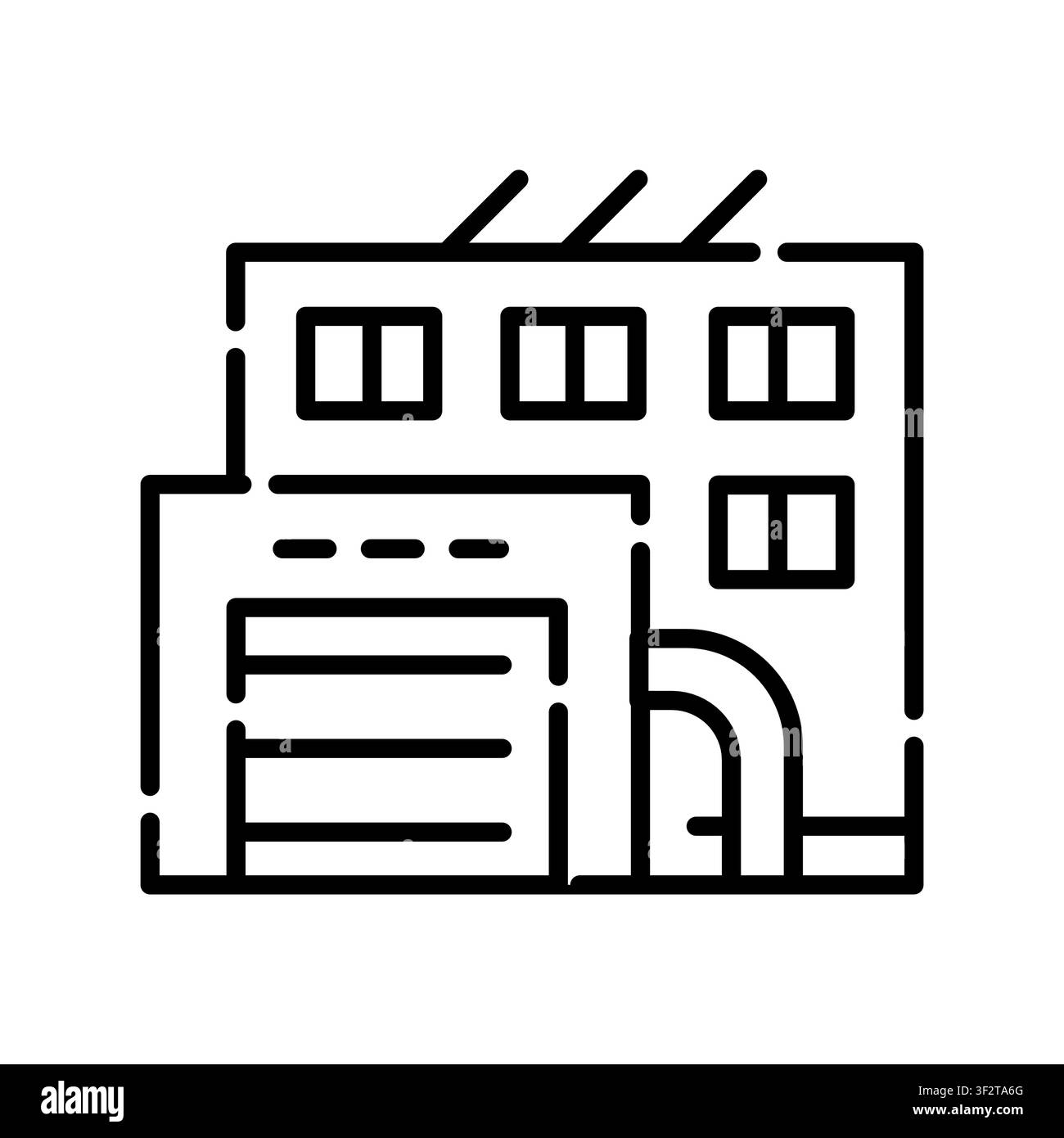 dark store color line icon. Vector isolated element. Editable stroke. Stock Vector