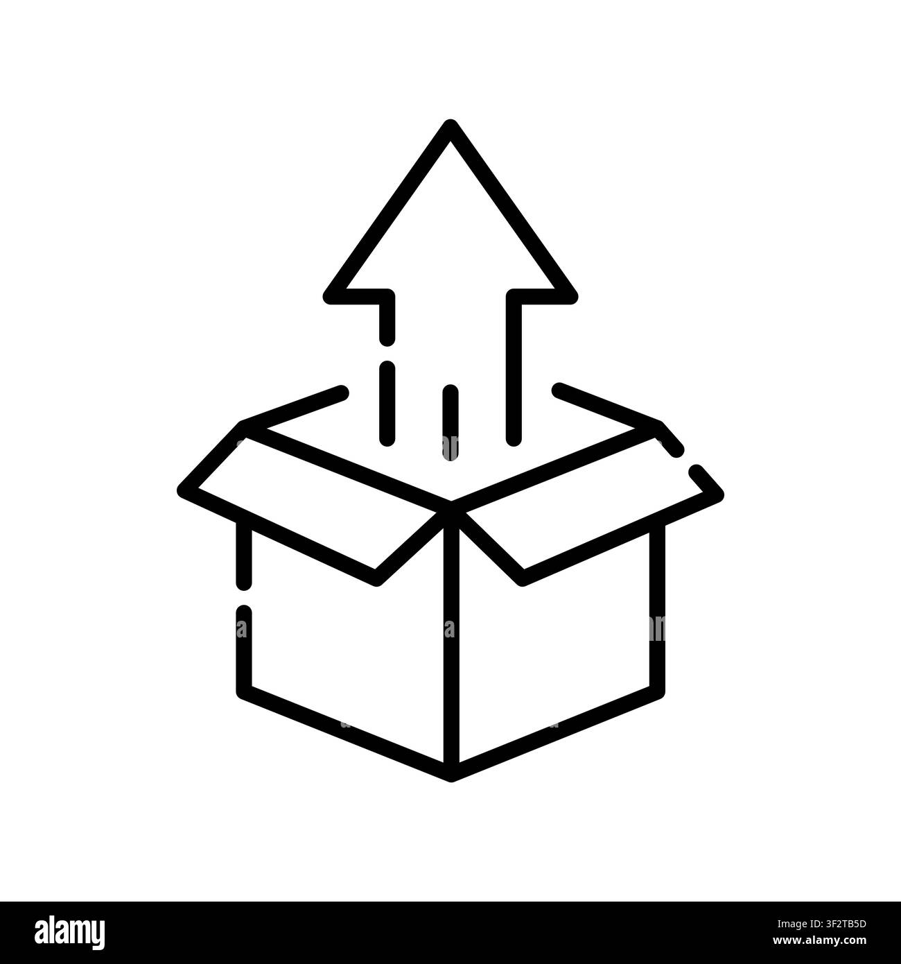 Unboxing color line icon. Vector isolated element. Editable stroke. Stock Vector
