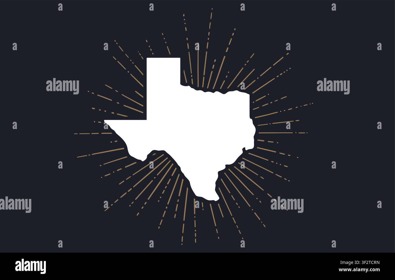 USA, Texas state. Vintage texas map Stock Vector