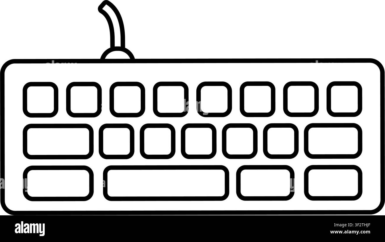 Keyboard icon symbolizing computer typing, text input, office productivity, software interaction, and digital workflow for technology projects Stock Vector