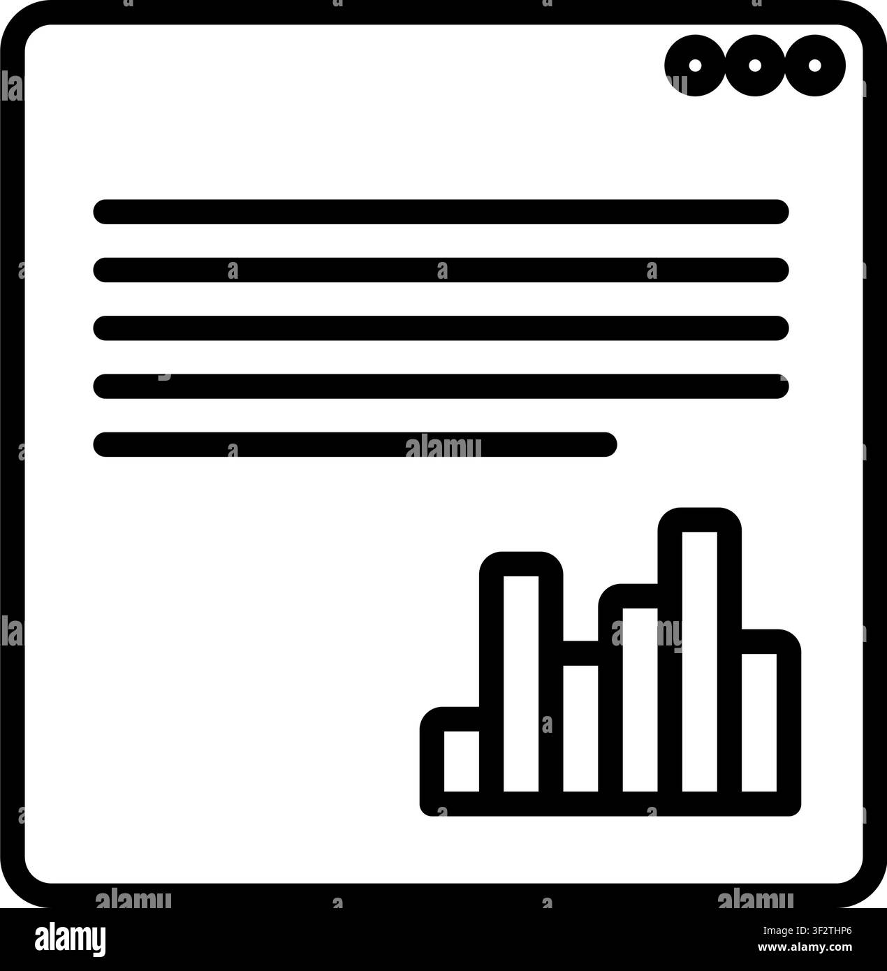 Statistics document icon symbolizing business reporting, financial analysis, performance metrics, data visualization, and analytical documentation Stock Vector
