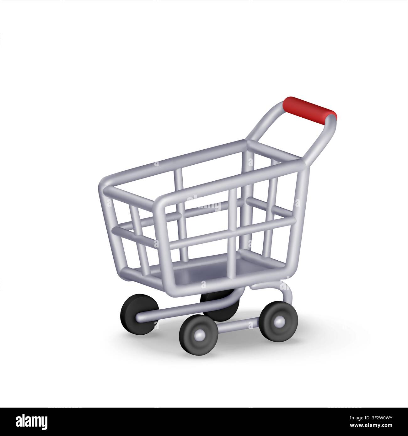 Shopping cart in 3d vector style. Stock Vector