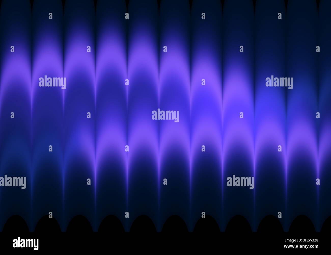 Abstract background featuring glowing purple and blue vertical wave patterns creating a dynamic and modern visual effect Stock Photo