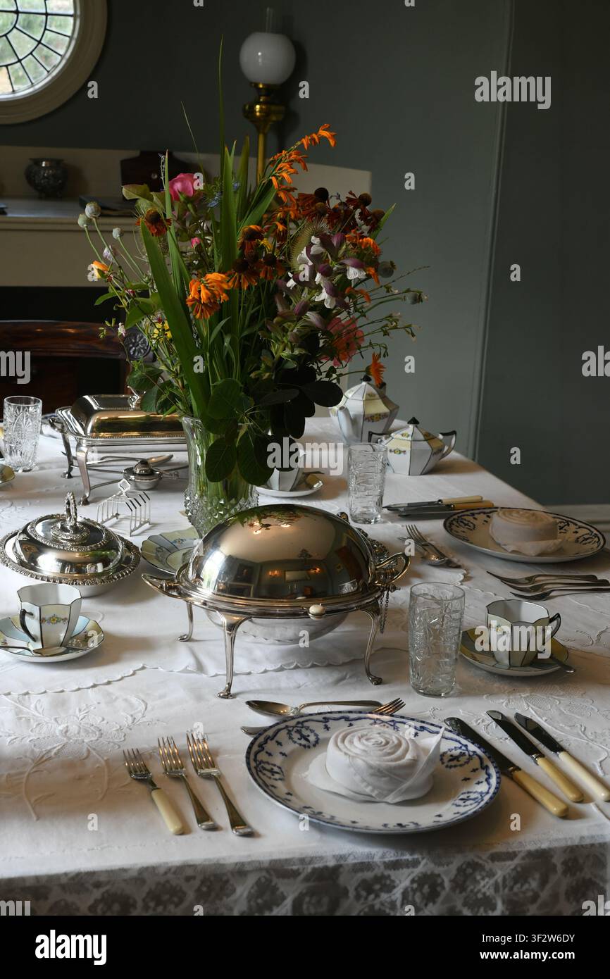 1930s dining table setting Stock Photo