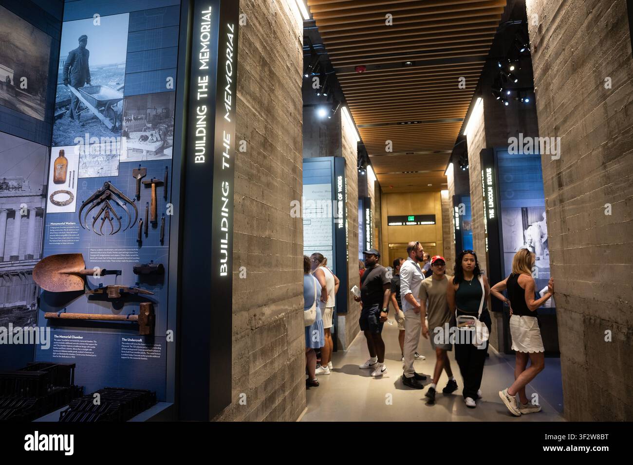 People view exhibits in the Lincoln Memorial undercroft in Washington