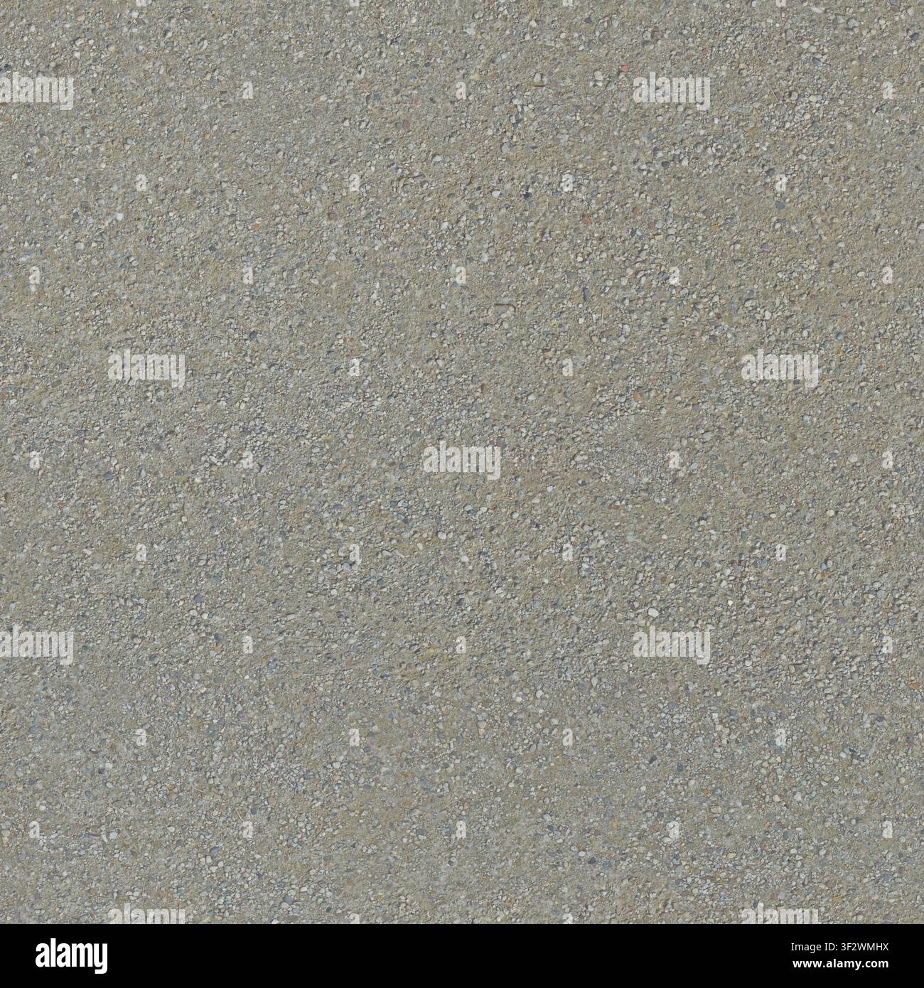 A top-down view of an asphalt pavement surface with fine gravel aggregate, creating a neutral grey uniform texture. Stock Photo