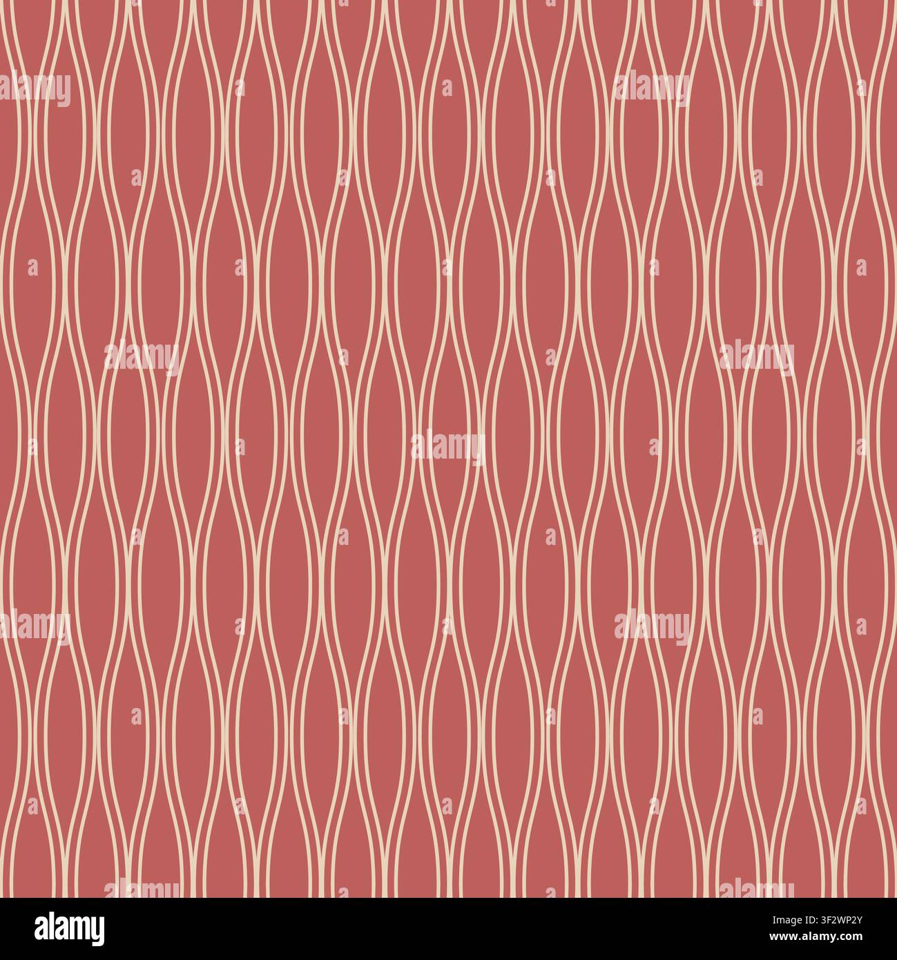 Warm Terracotta Wavy Ogee Lattice Stock Vector