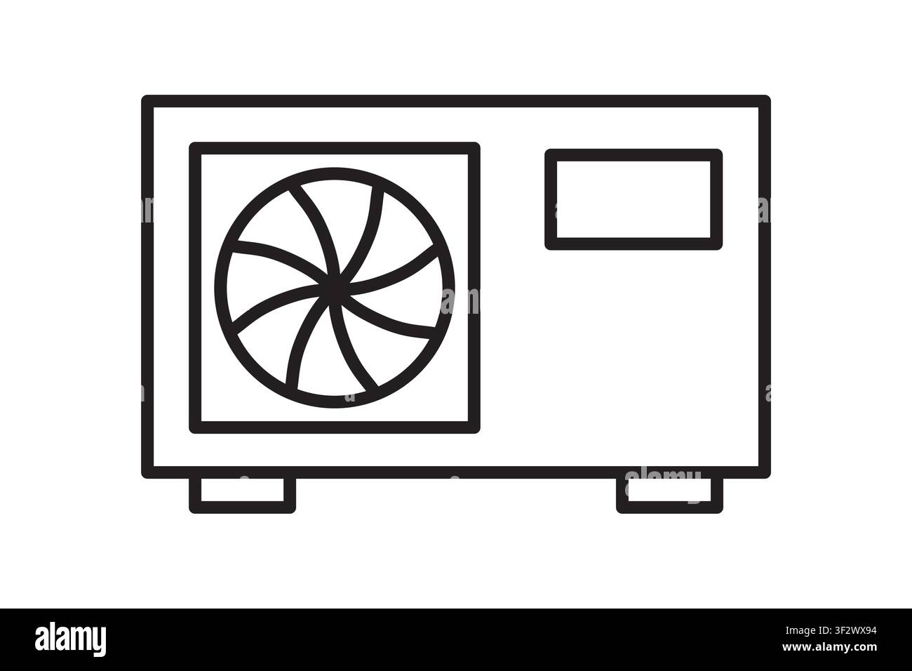 outdoor air conditioning unit, chiller, condenser icon - vector illustration Stock Vector