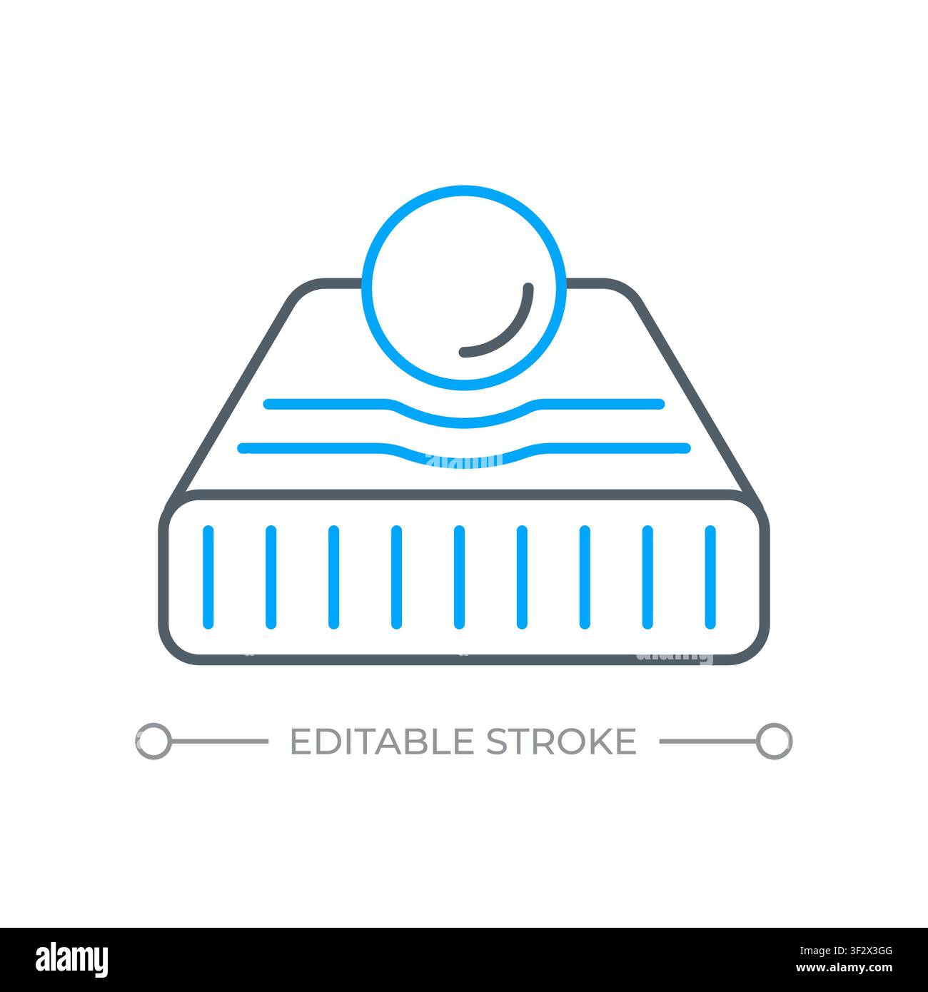 Memory foam support two color line icon Stock Vector