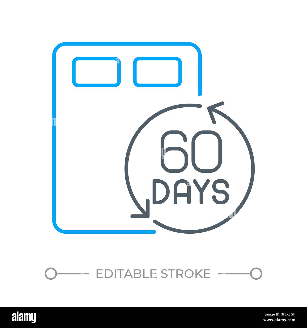 Home trial guarantee two color line icon Stock Vector