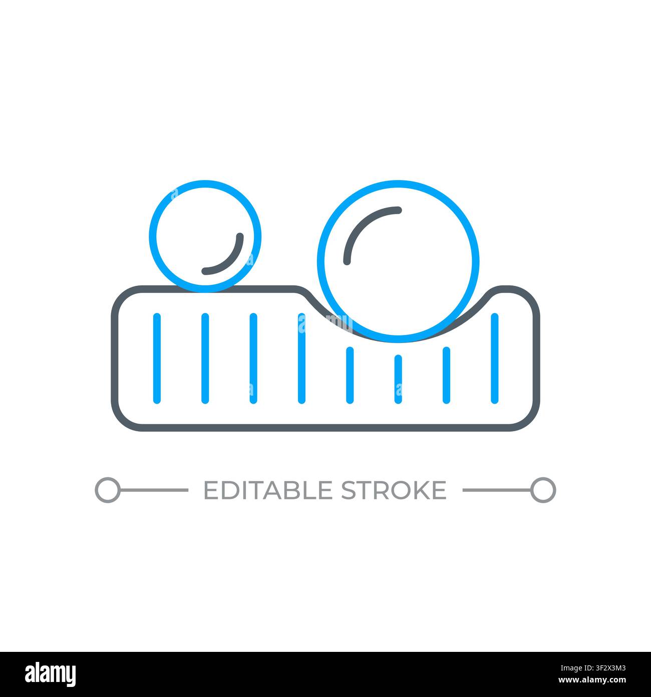 Smart mattress pressure mapping two color line icon Stock Vector