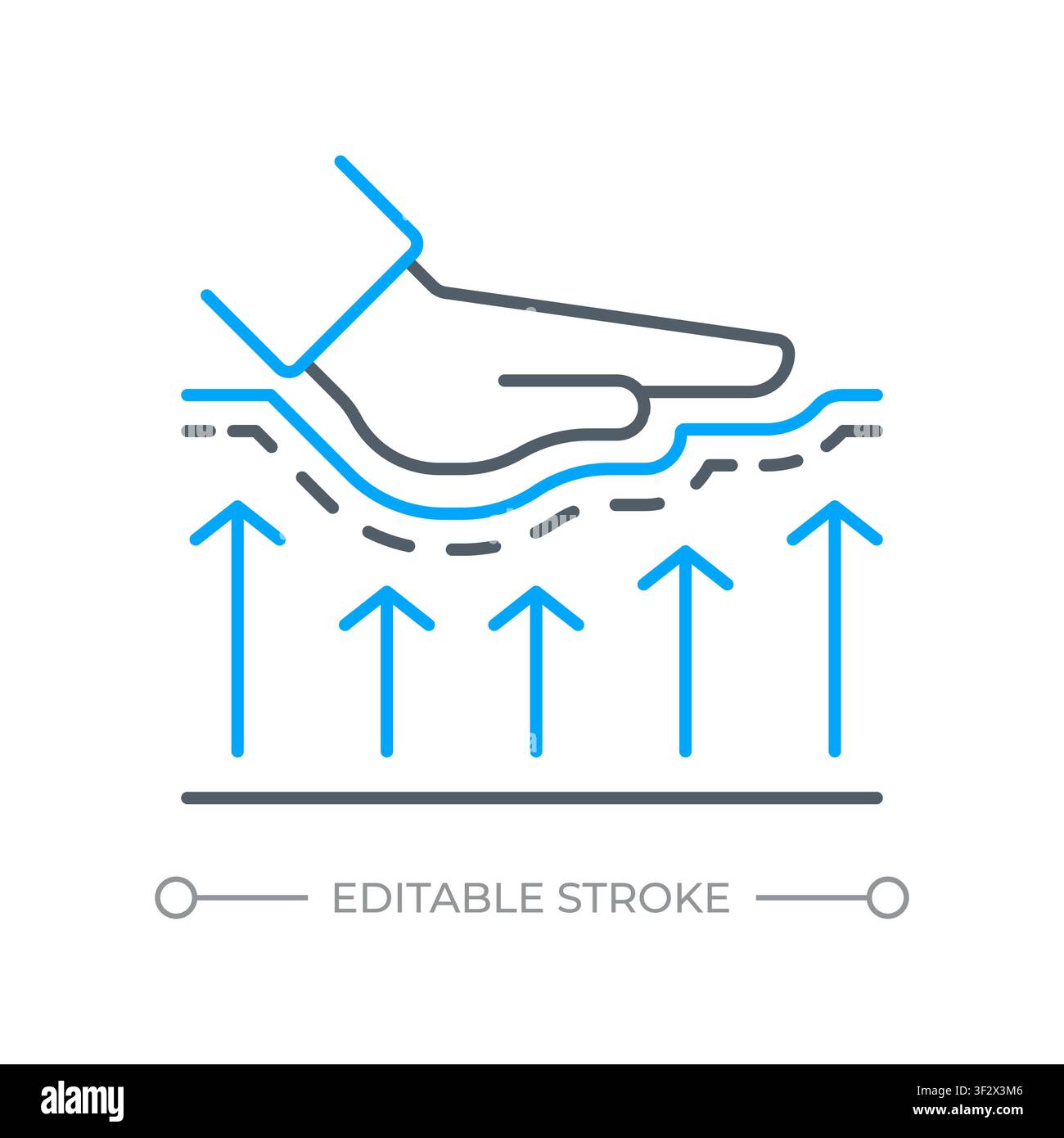 Modern memory foam support two color line icon Stock Vector