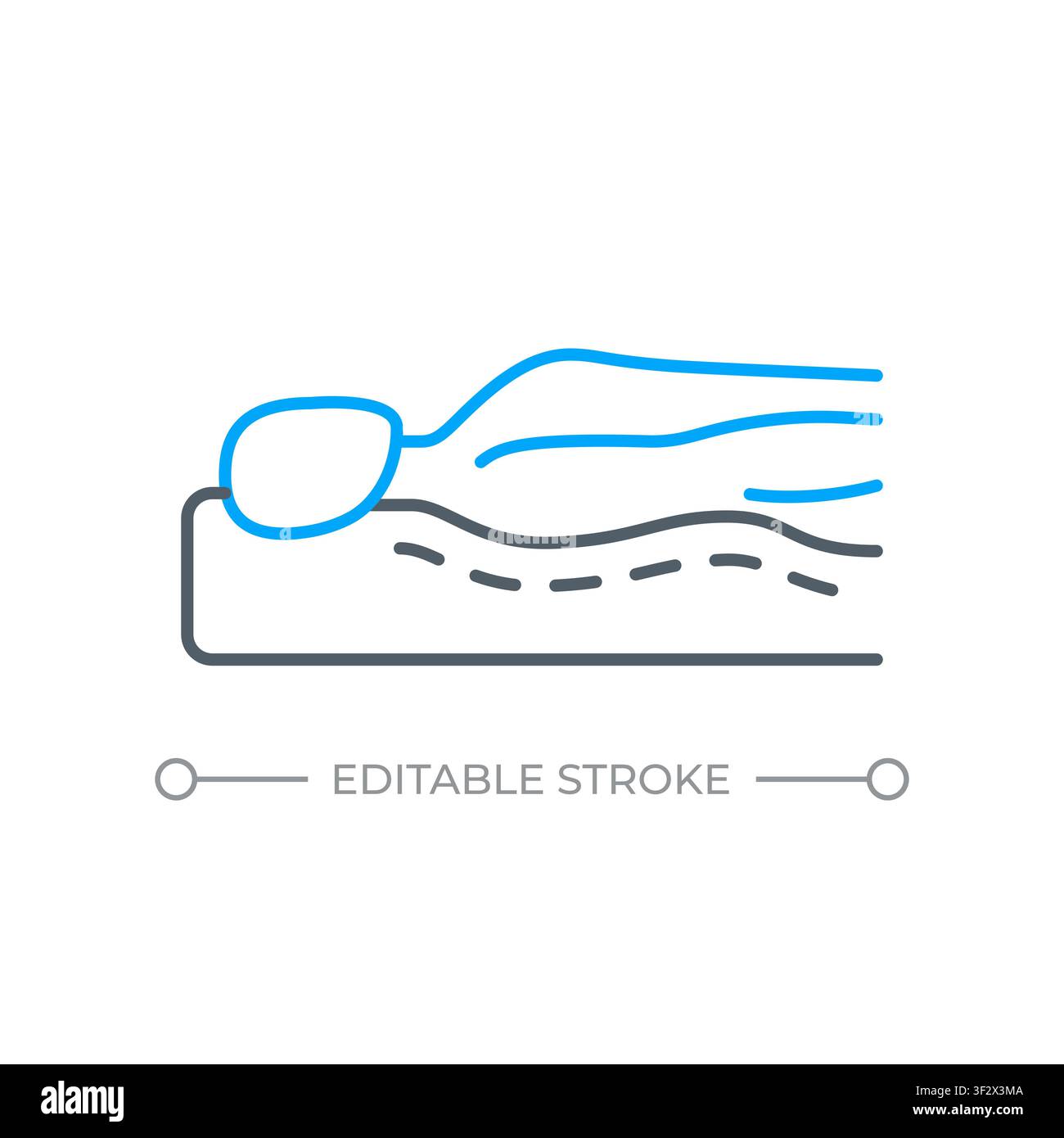Ergonomic spine alignment two color line icon Stock Vector
