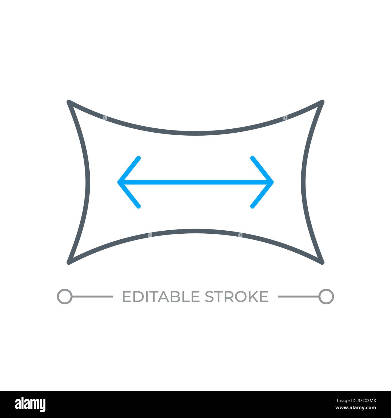 Elastic structural material flexibility two color line icon Stock Vector