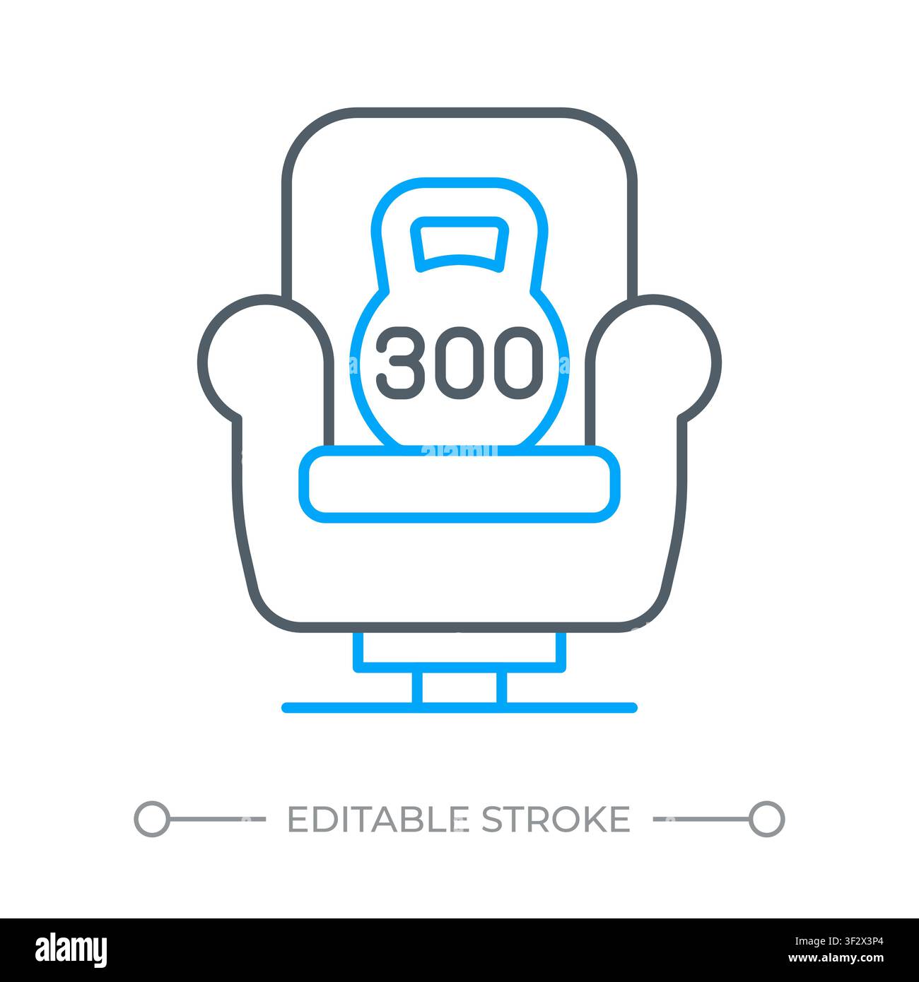 Maximum weight limit certification two color line icon Stock Vector